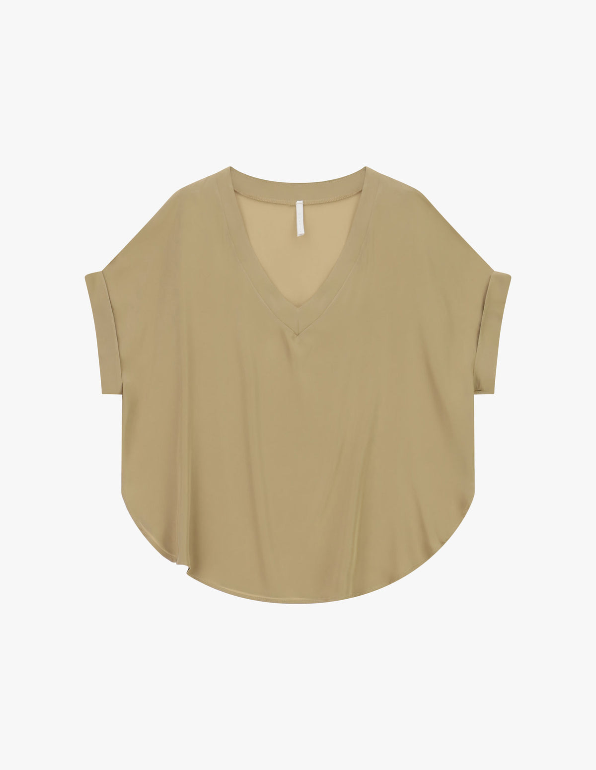 T-shirt oversize crêpe satin à plat – Beige – Imperial Femme