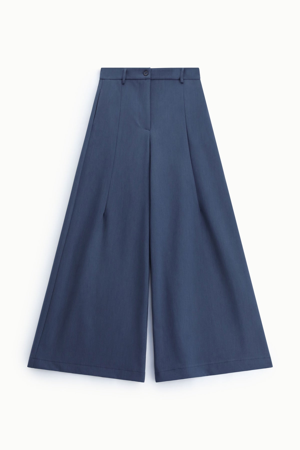 Pantalon palazzo à plis creux taille haute à plat – Imperial Femme