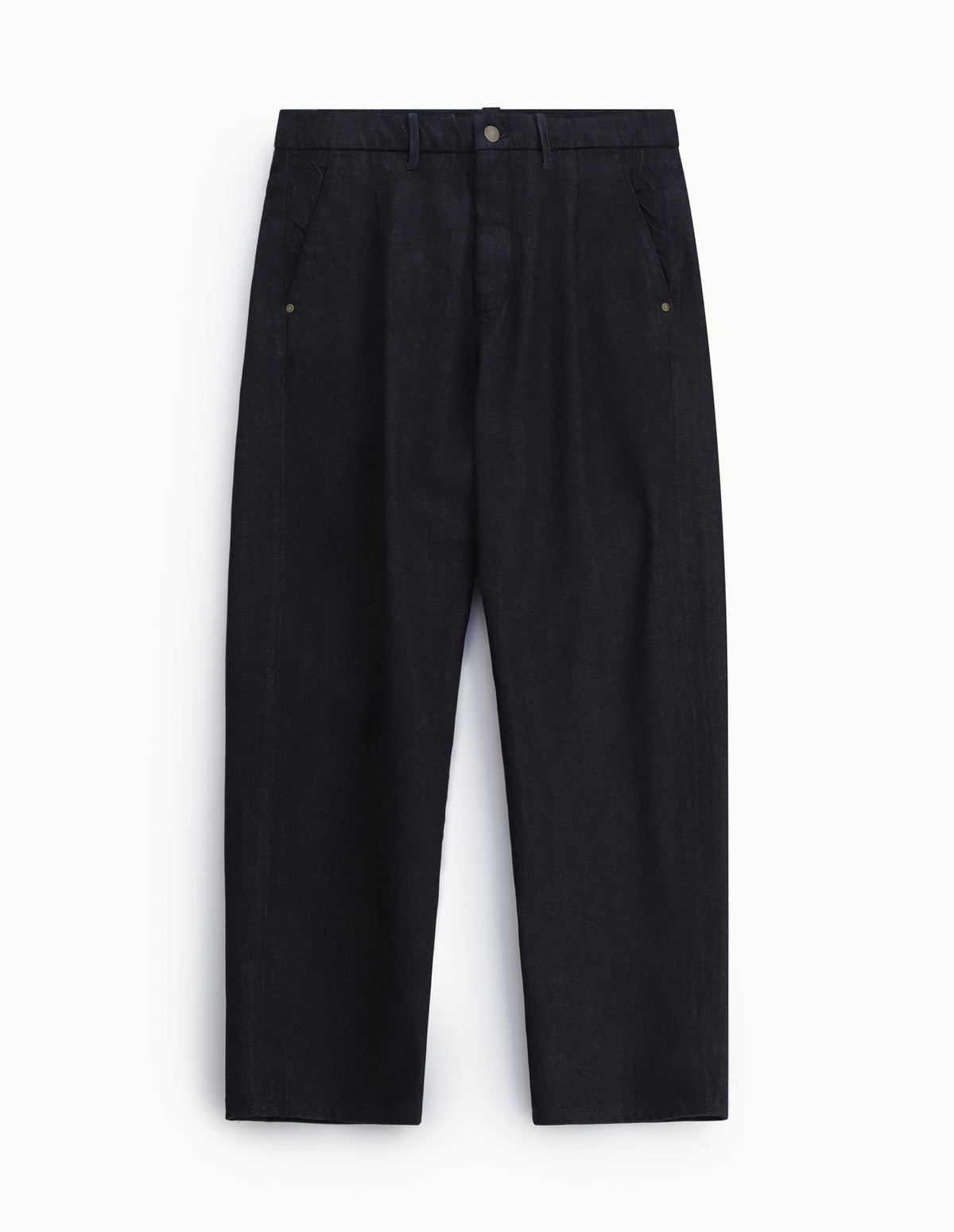 Pantalon droit ample en denim brut à plat – Bleu denim – Imperial Homme