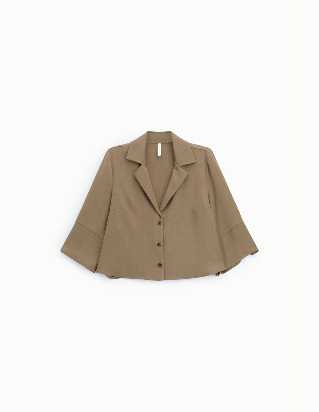 Chemise courte col tailleur, à plat
