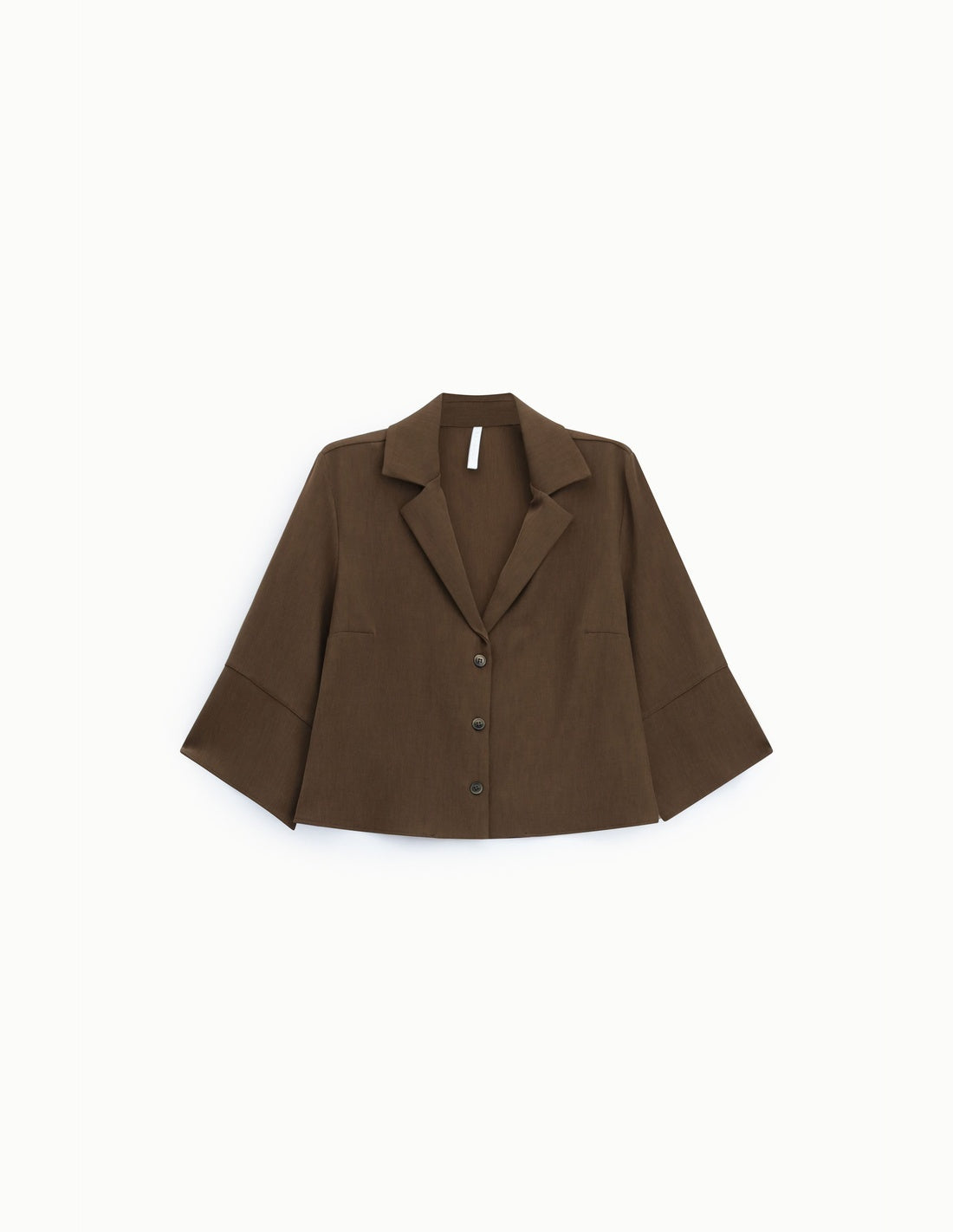 Chemise courte col tailleur, à plat
