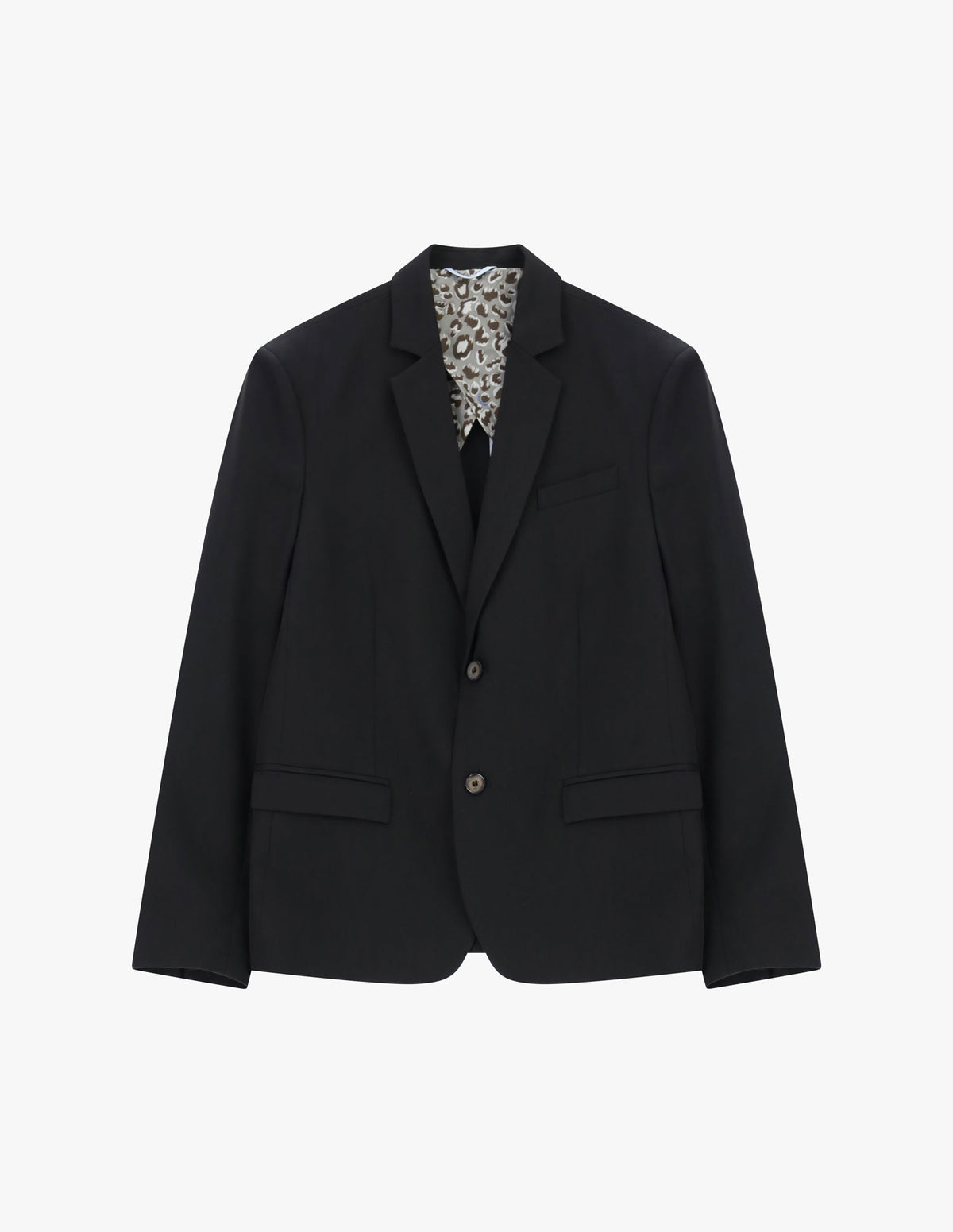 Blazer droit deux boutons doublure fantaisie à plat – Noir – Imperial Homme