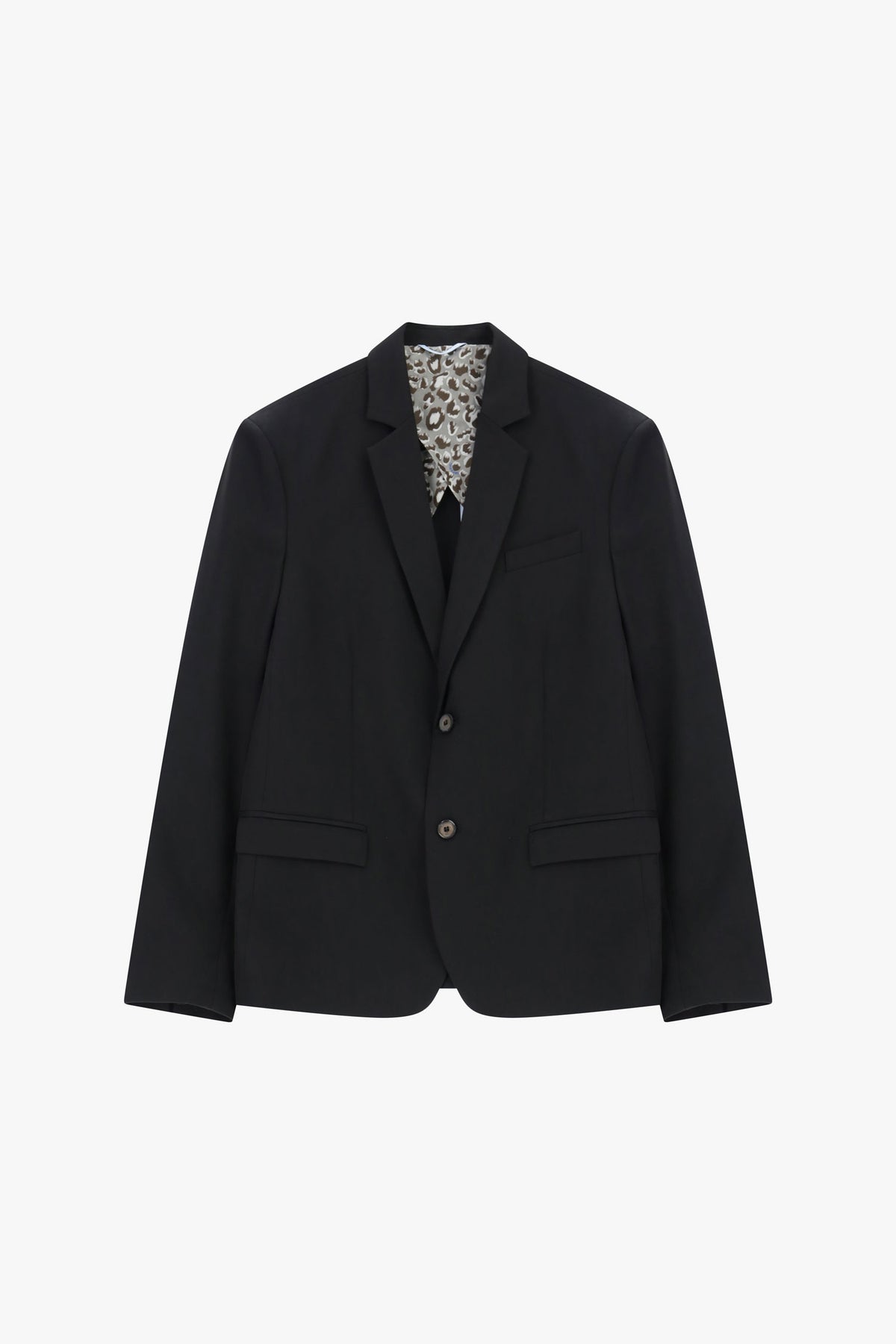 Blazer droit deux boutons doublure fantaisie à plat – Noir – Imperial Homme
