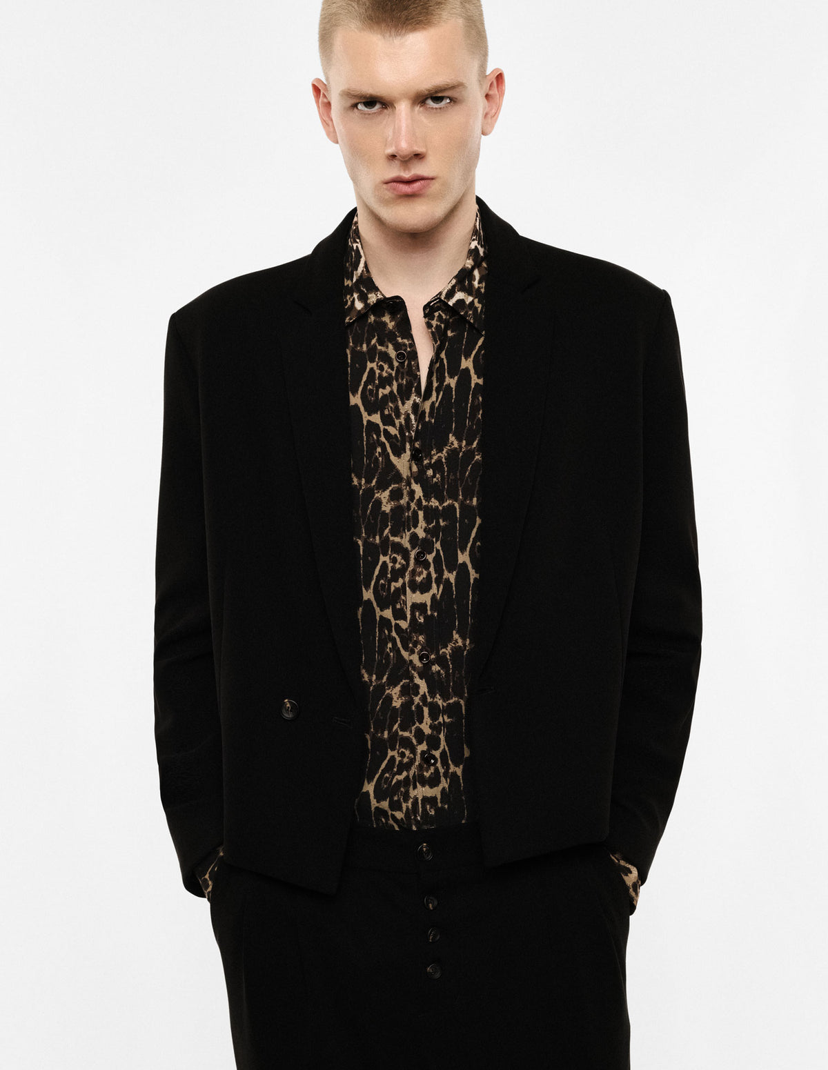 Blazer court droit un bouton porté – Imperial Homme