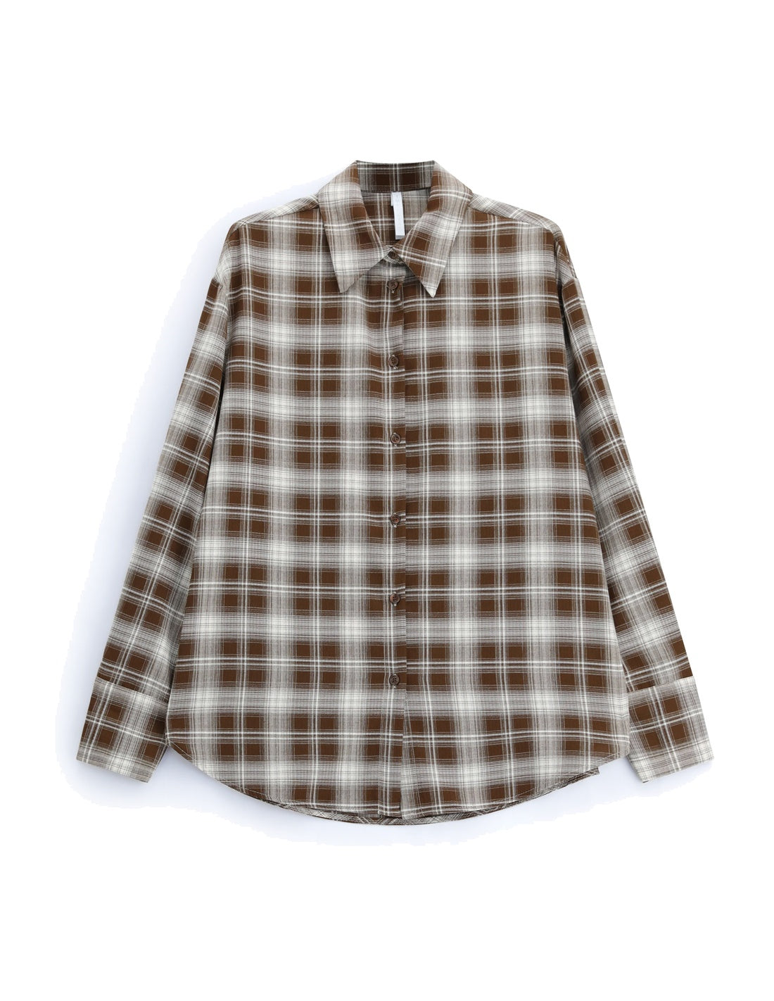 Chemise stretch à plat – écru et marron – Imperial Femme