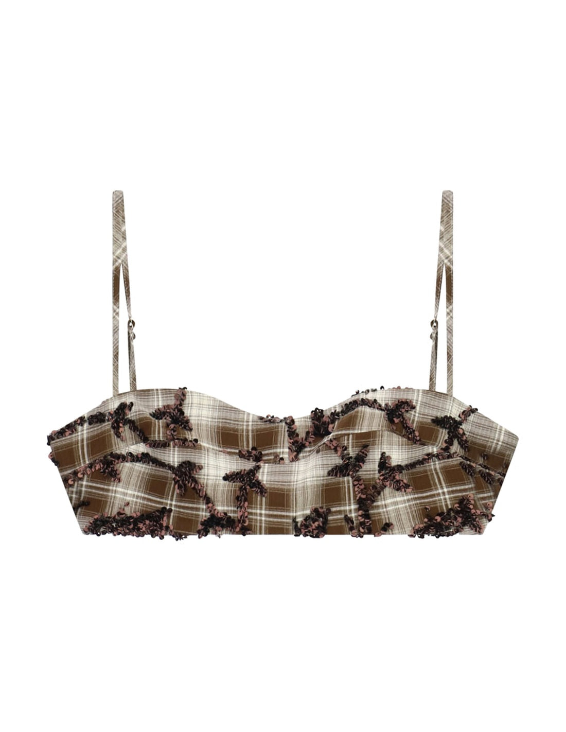 Top stretch à plat – écru et marron – Imperial Femme