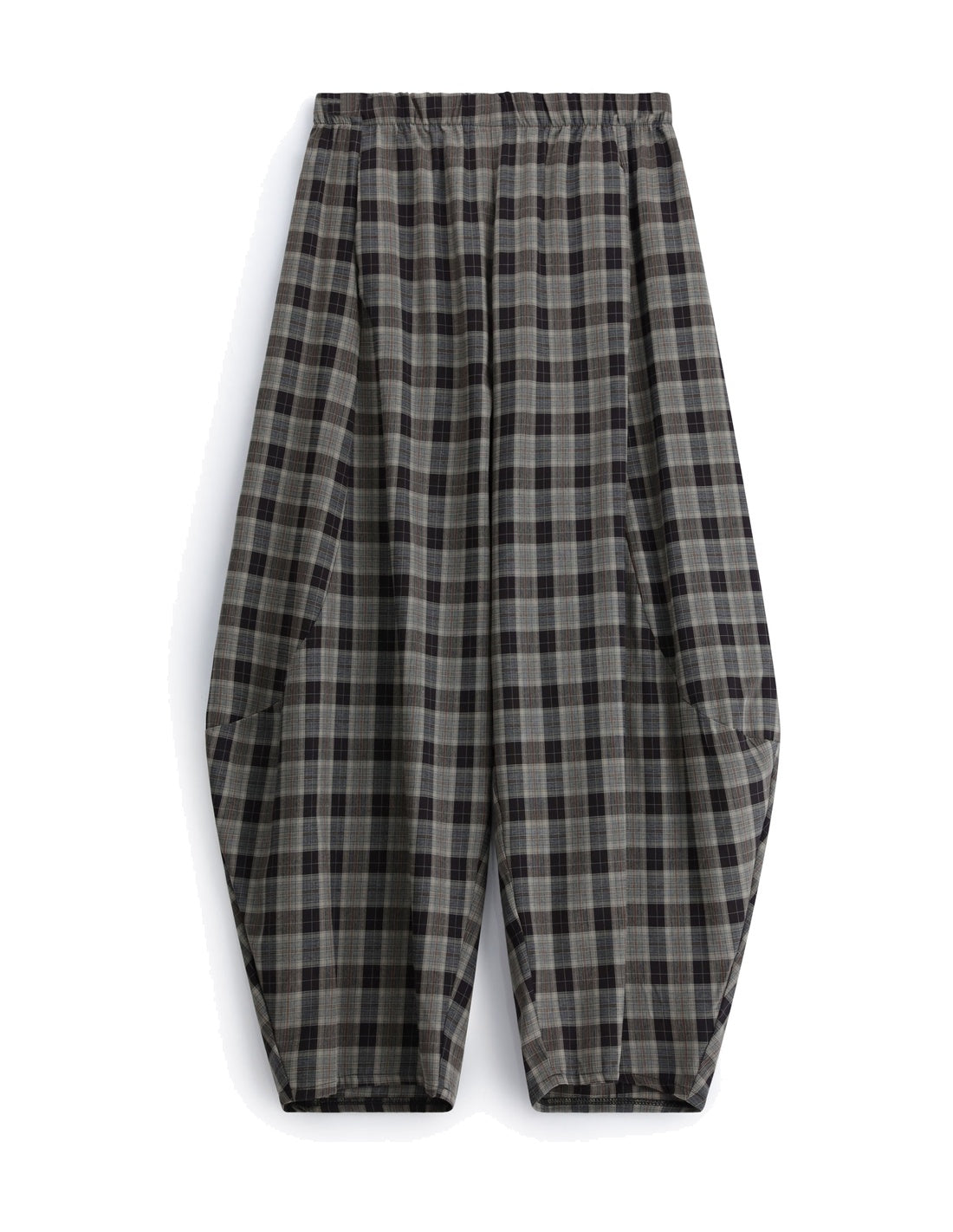 Pantalon d'ensemble stretch à plat – marron et beige – Imperial Femme