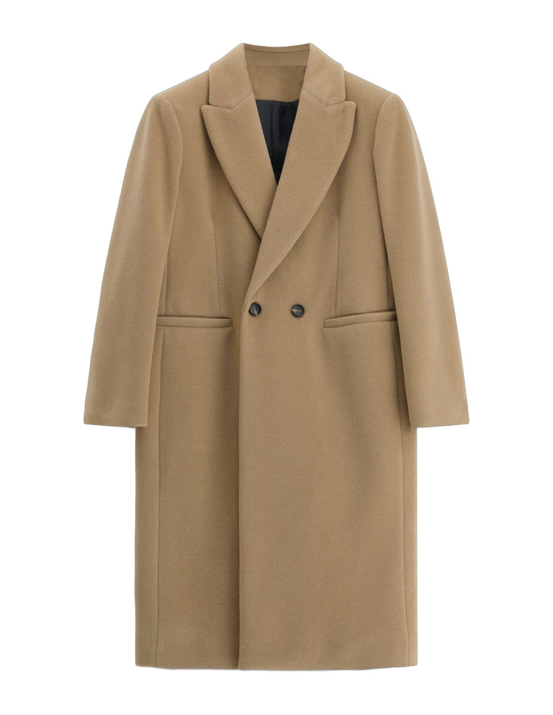 Manteau long croisé à revers – camel – Imperial Homme