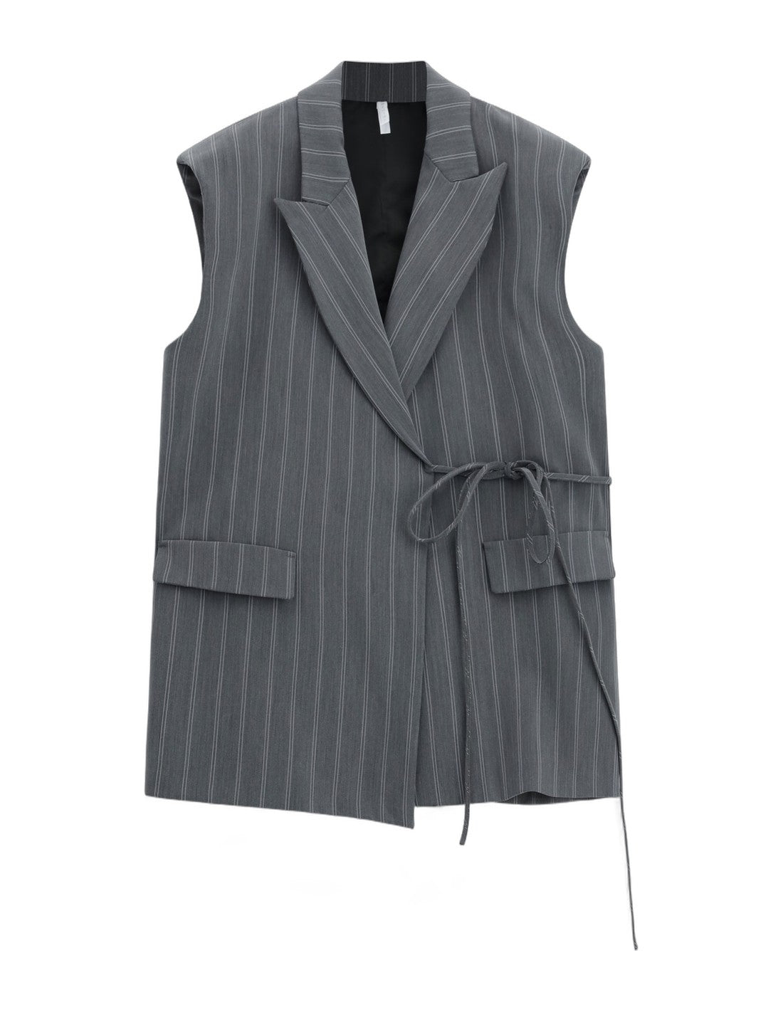 Gilet sans manches croisé à rayures tennis – gris – Imperial Femme