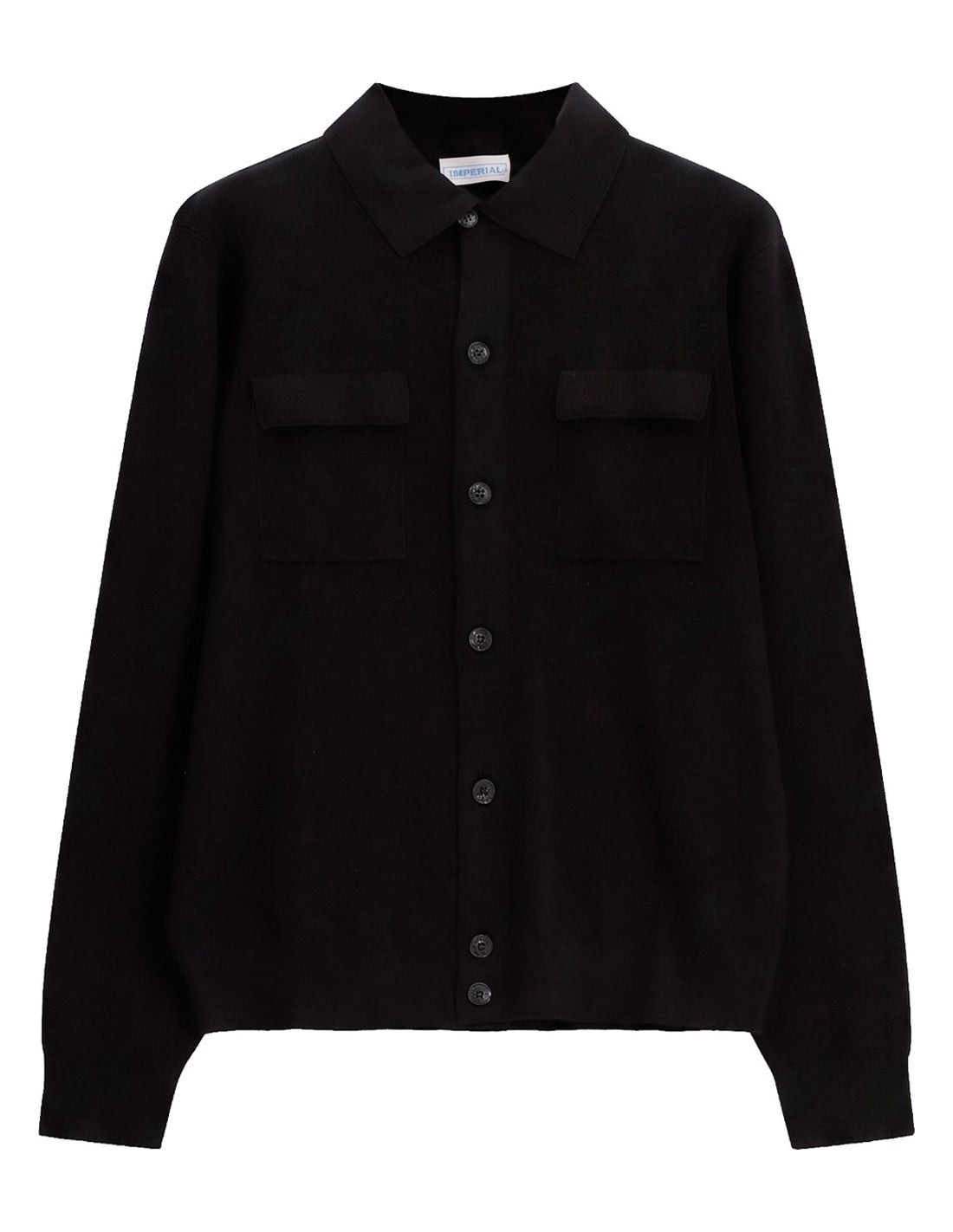Surchemise en maille fine à poches à plat – Noir – Imperial Homme