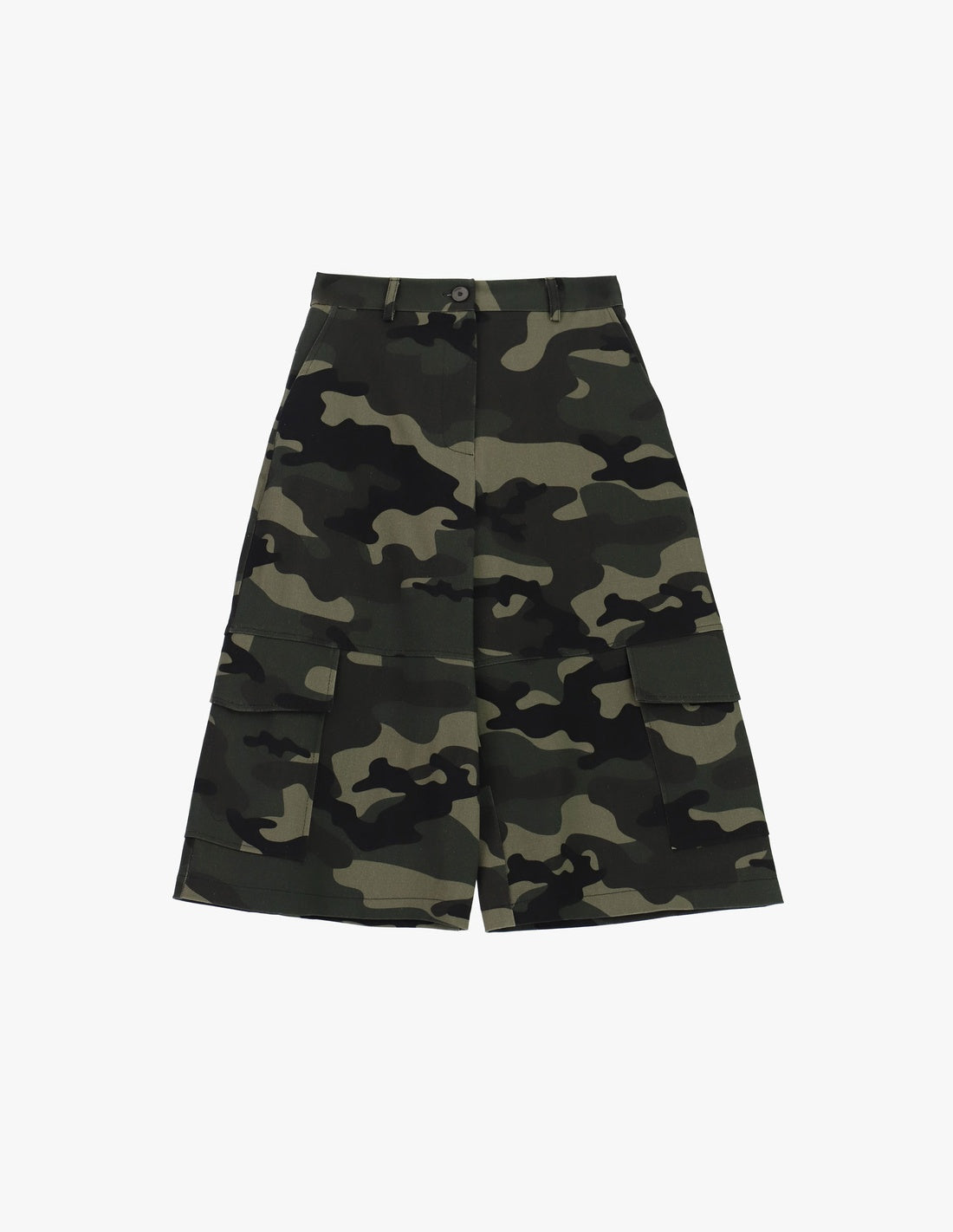Bermuda cargo long imprimé camouflage à plat – Vert militaire – Imperial Femme