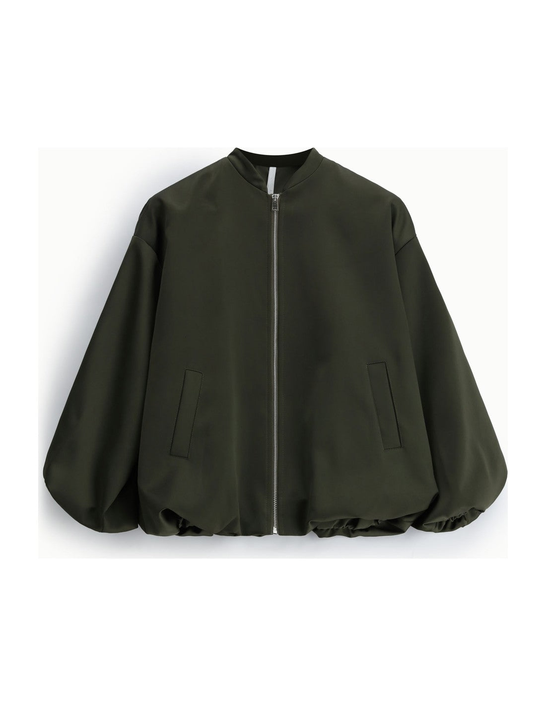 Blouson bomber oversize à base froncée à plat – Vert militaire – Imperial Femme