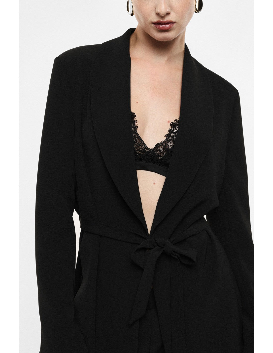 Blazer col châle à ceinture nouée – Imperial Femme