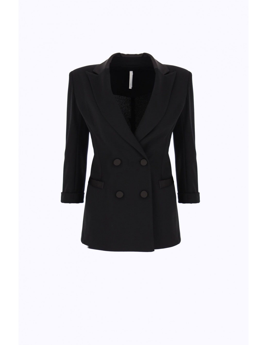 Blazer de smoking manches 3/4 col satin – Imperial Femme