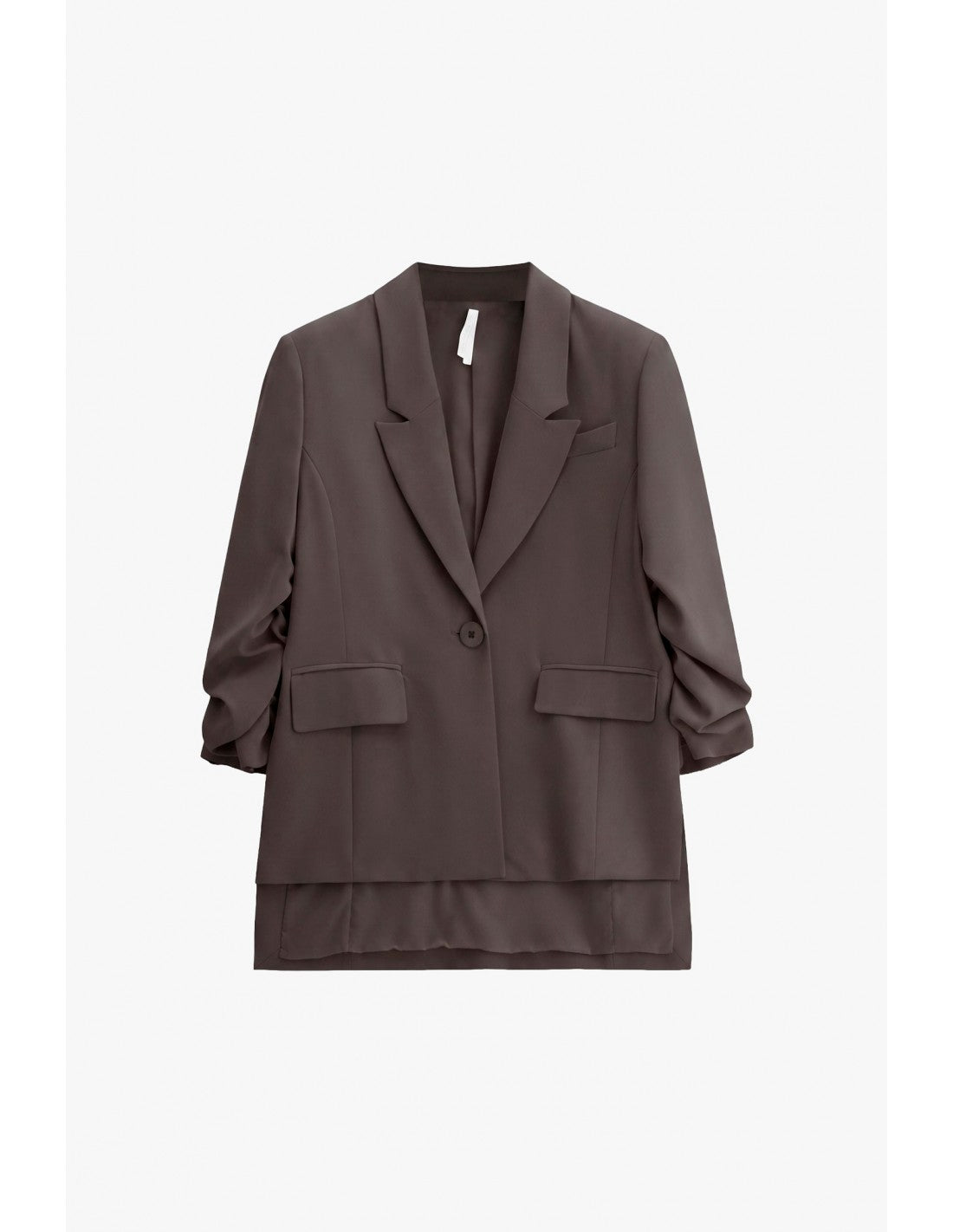 Blazer fluide manches froncées en crêpe diagonale – Imperial Femme