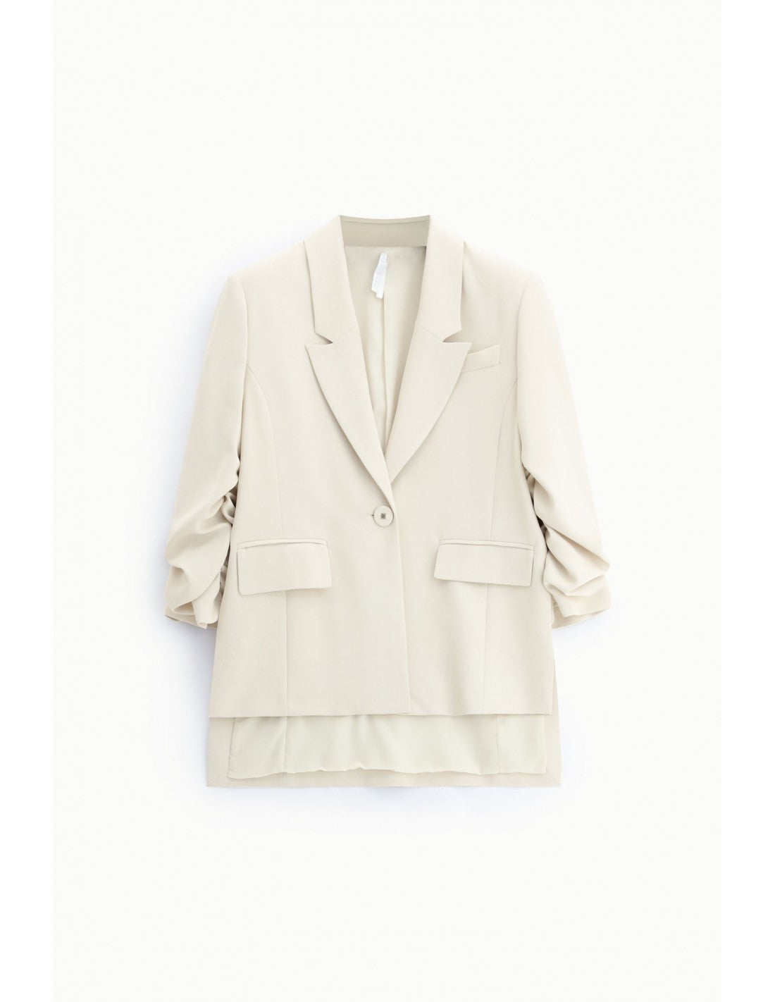 Blazer fluide manches froncées en crêpe diagonale – Imperial Femme