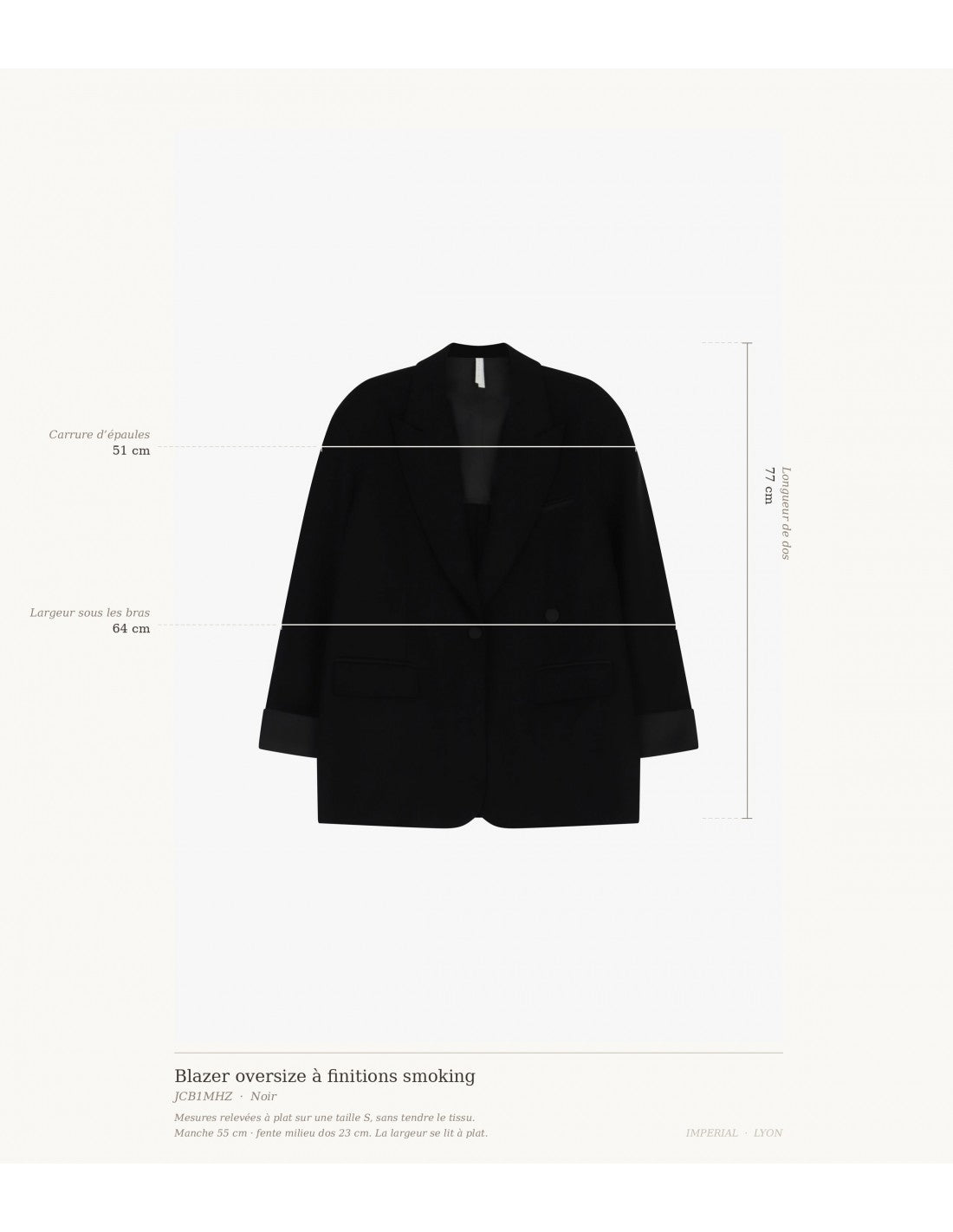 Blazer oversize à finitions smoking en jersey – Imperial Femme