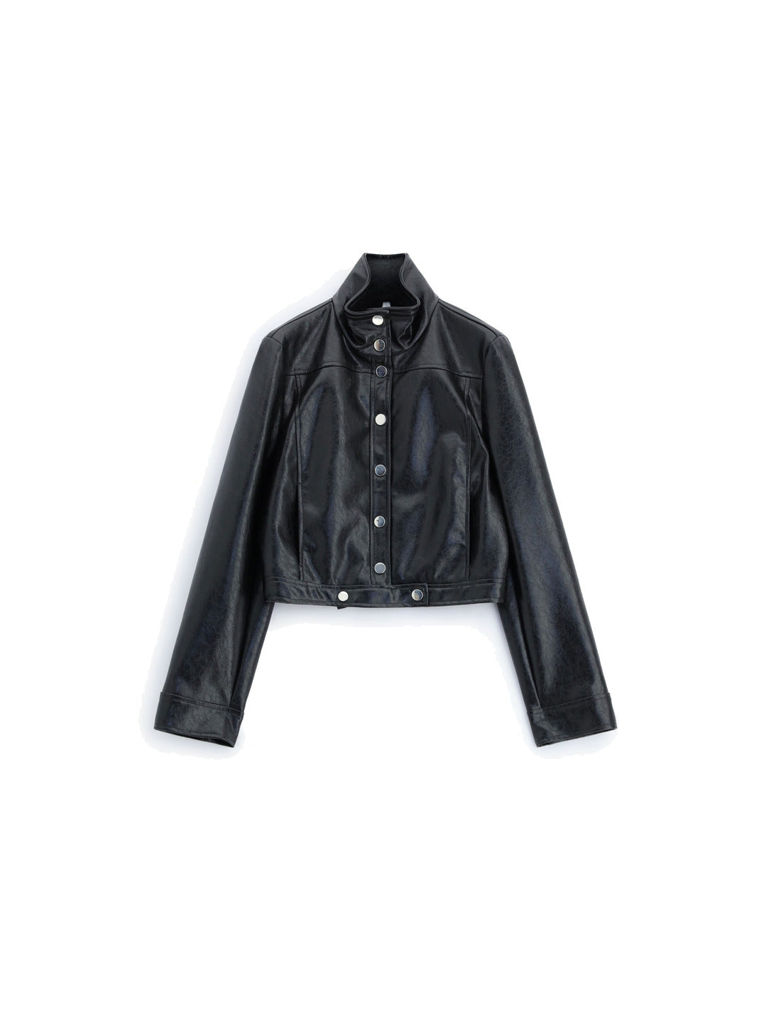 Blouson court éco-cuir craquelé vinyle – Imperial Femme