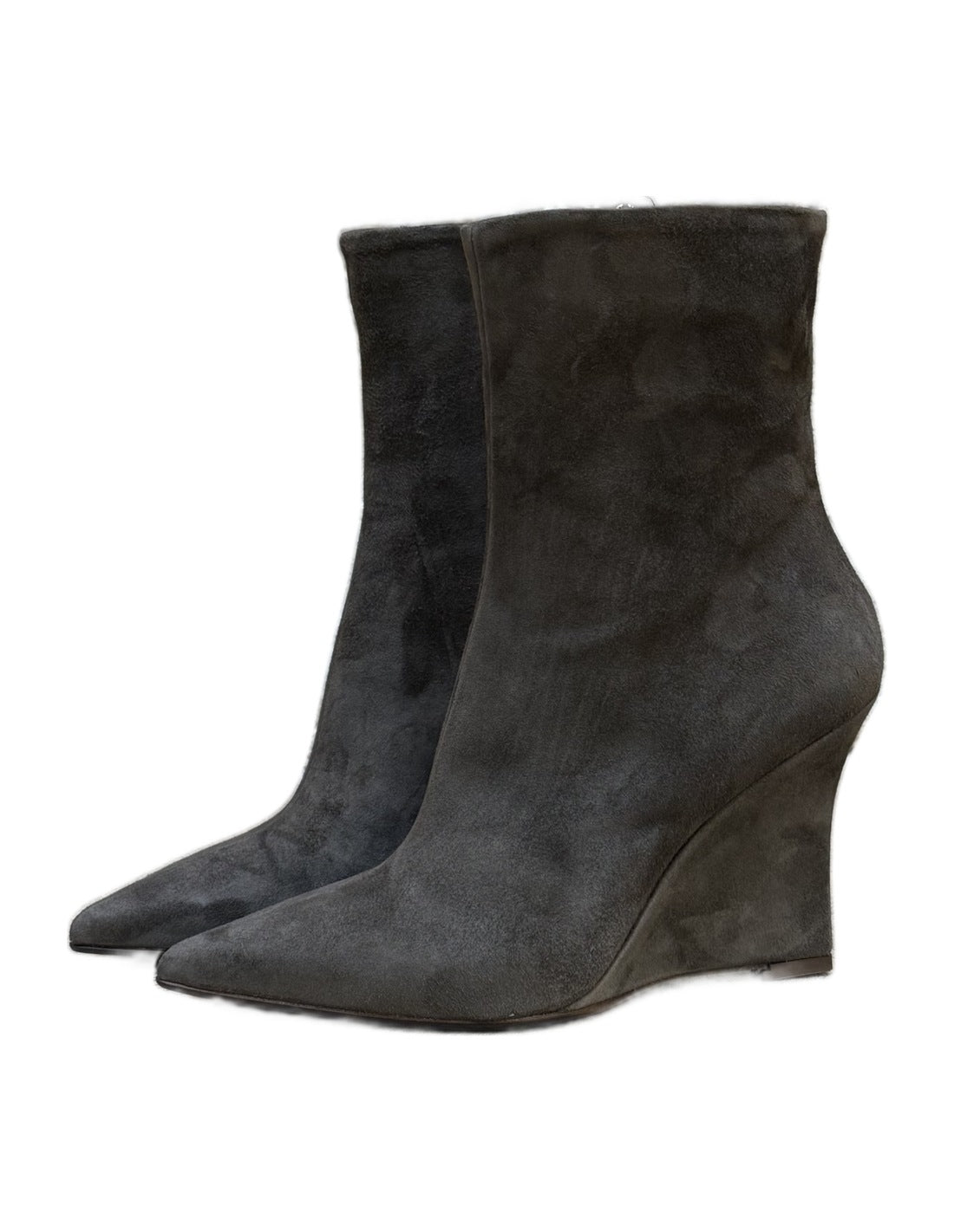 Bottines compensées en veau velours, paire – gris anthracite – Imperial Femme