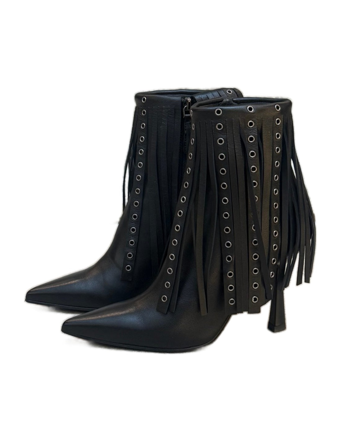 Paire de bottines à franges et œillets en cuir Imperial