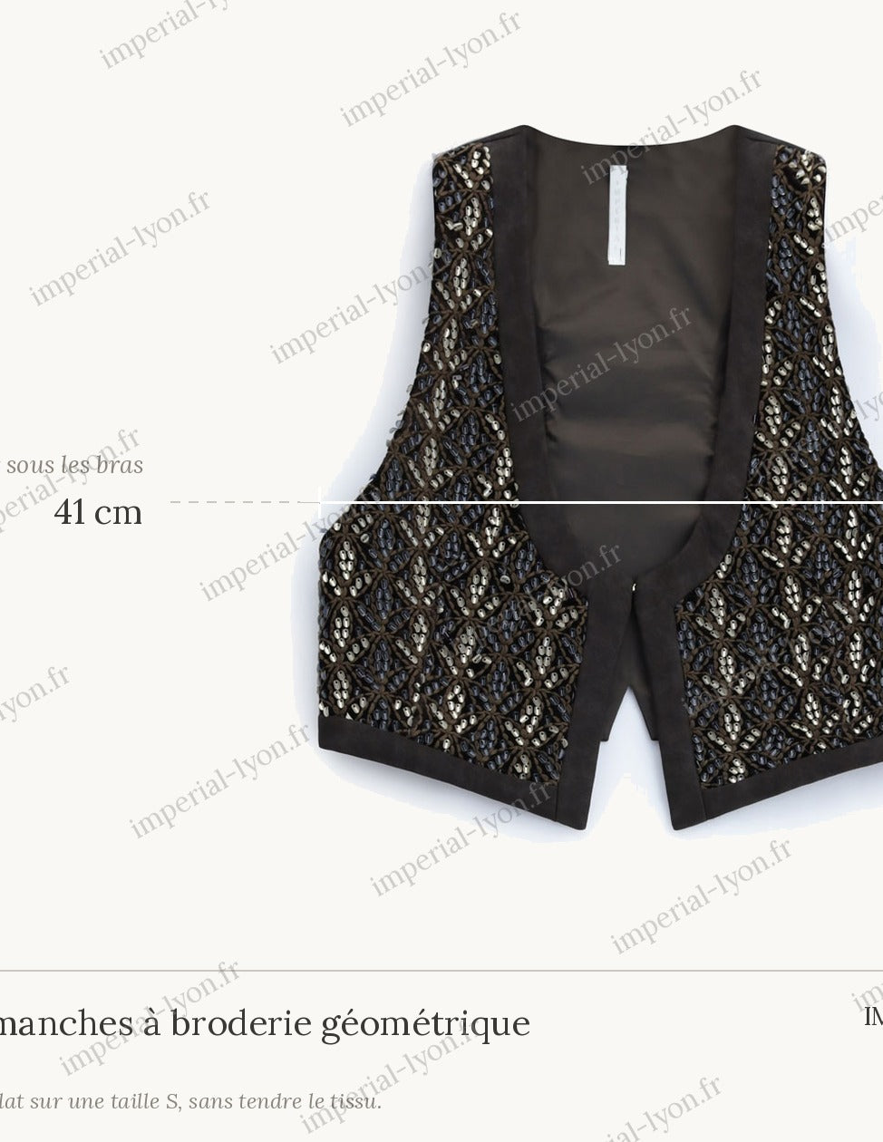 Cartographie des mesures – Gilet sans manches à broderie géométrique, Imperial Femme all-groups