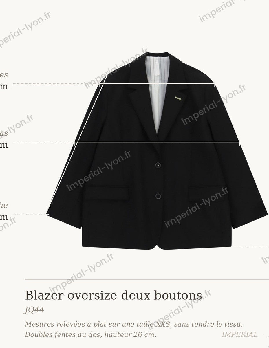 Cartographie des mesures — Blazer oversize col à revers deux boutons