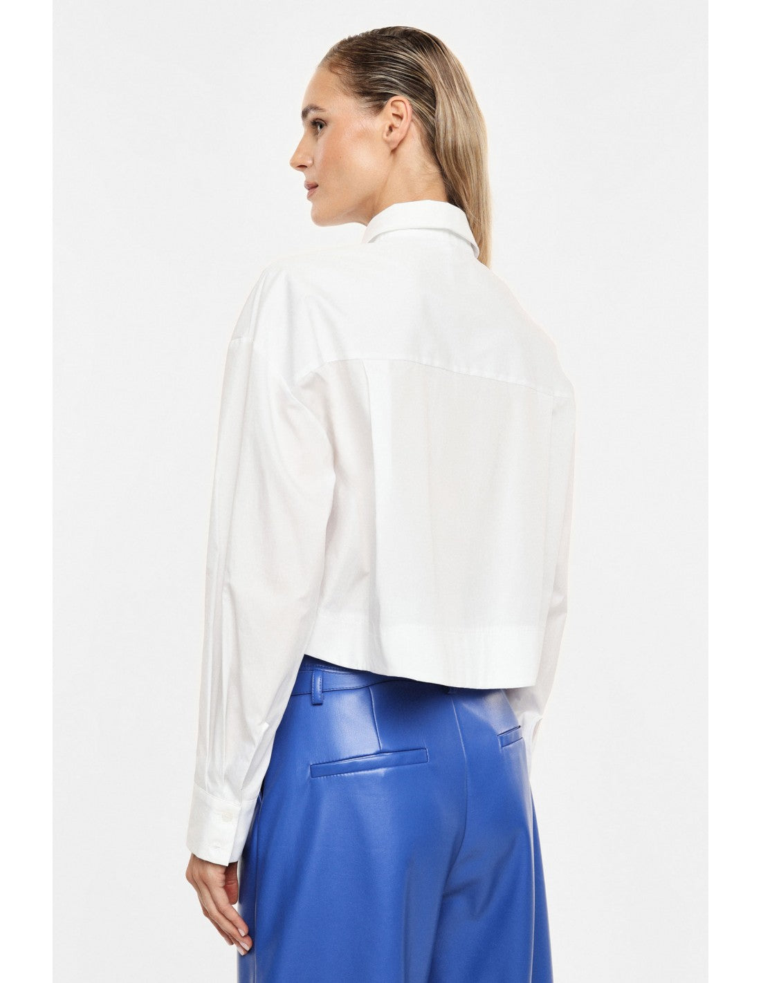 Chemise cropped en coton à broche bijou – Imperial Femme