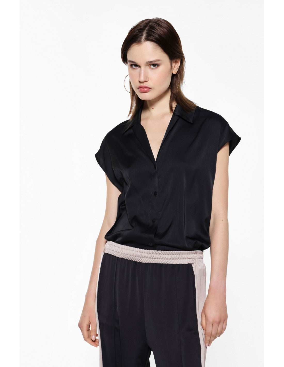 Chemisier sans manches en crêpe satin – Imperial Femme