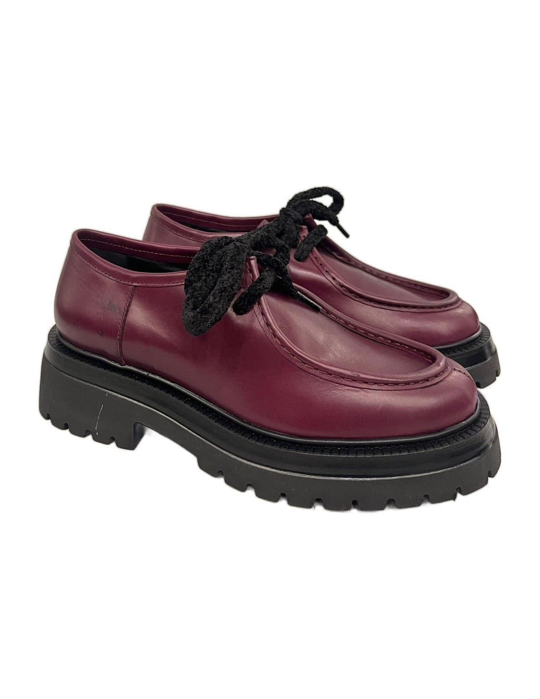 Derbies à lacets en cuir lisse, profil – prune – Imperial