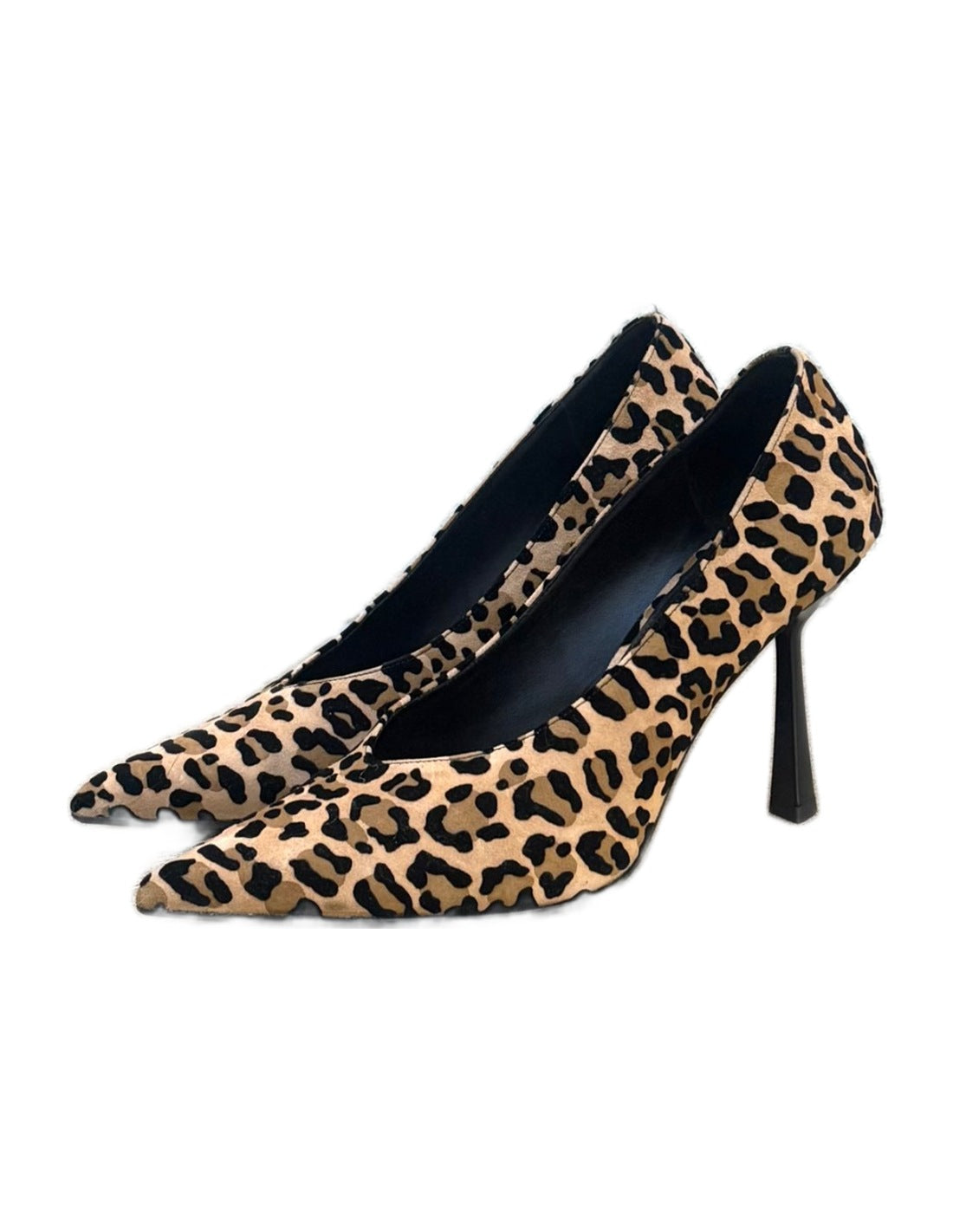 Paire d'escarpins en veau velours motif léopard Imperial