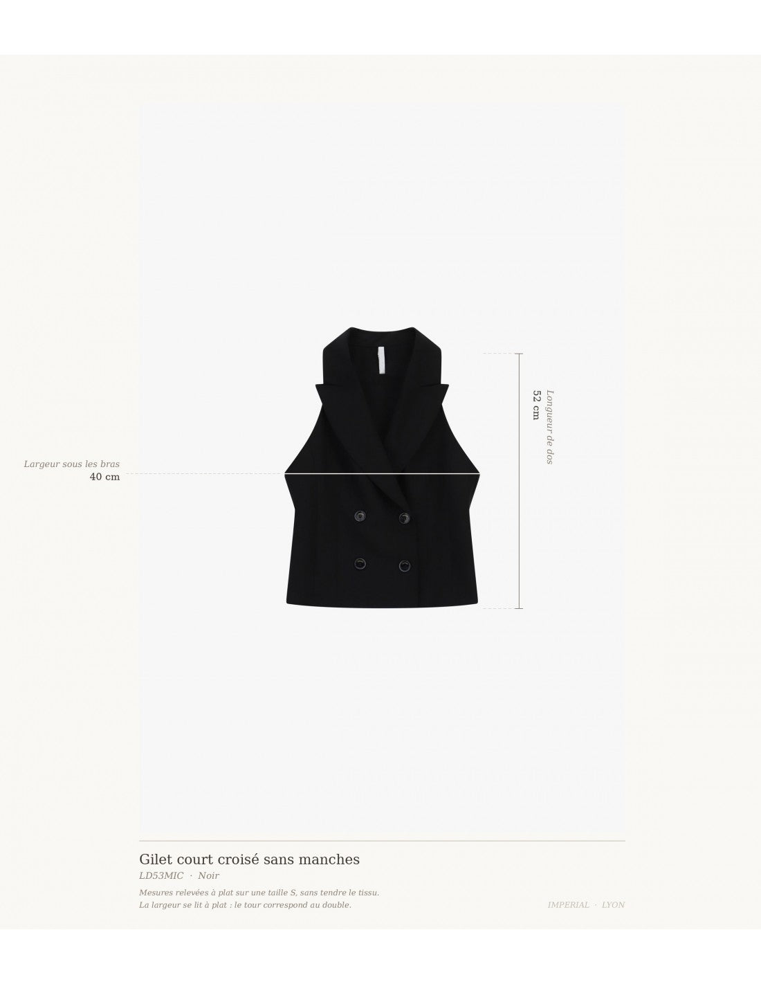 Gilet court croisé sans manches en draperie – Imperial Femme