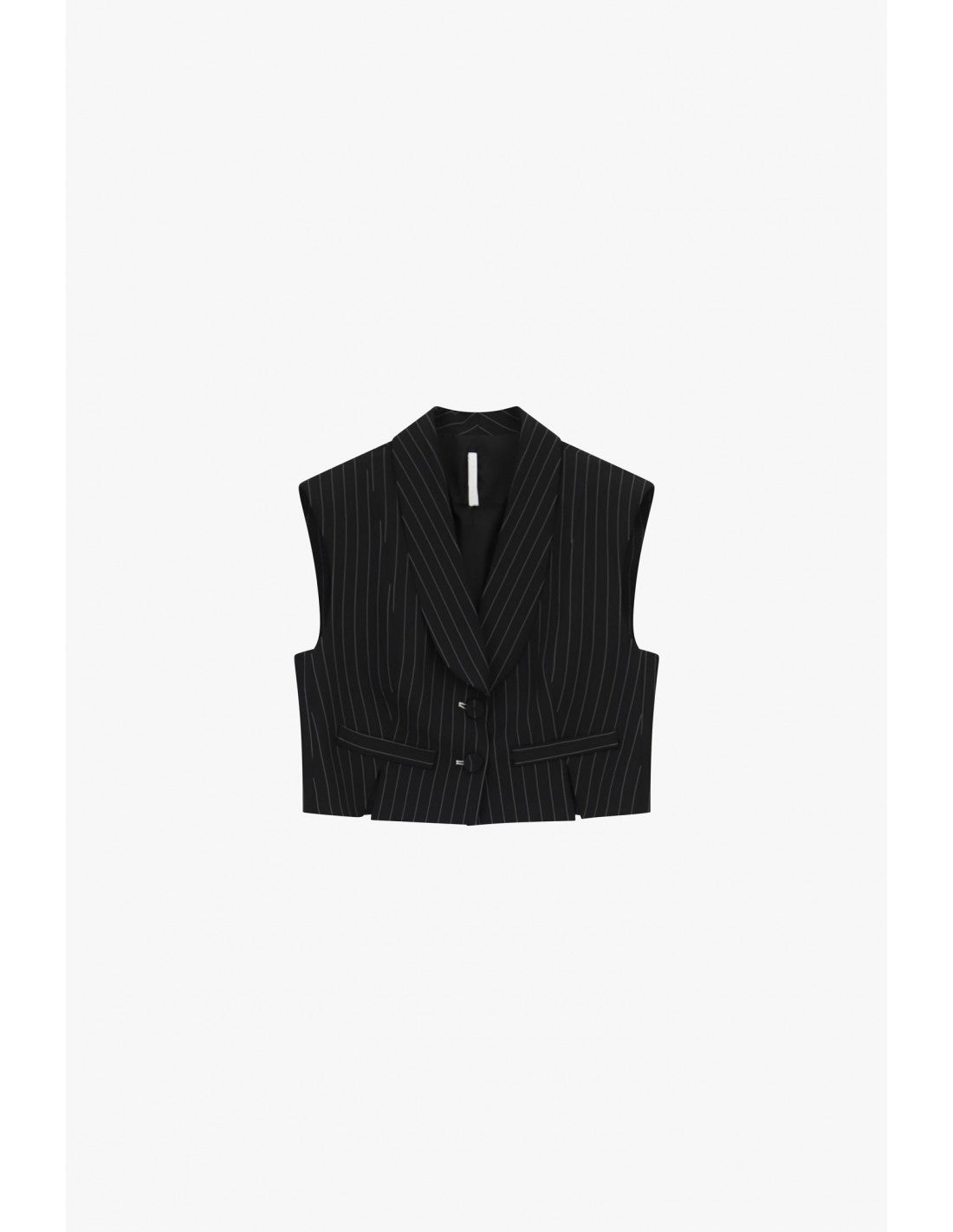 Gilet court rayé col châle épaules structurées – Imperial Femme
