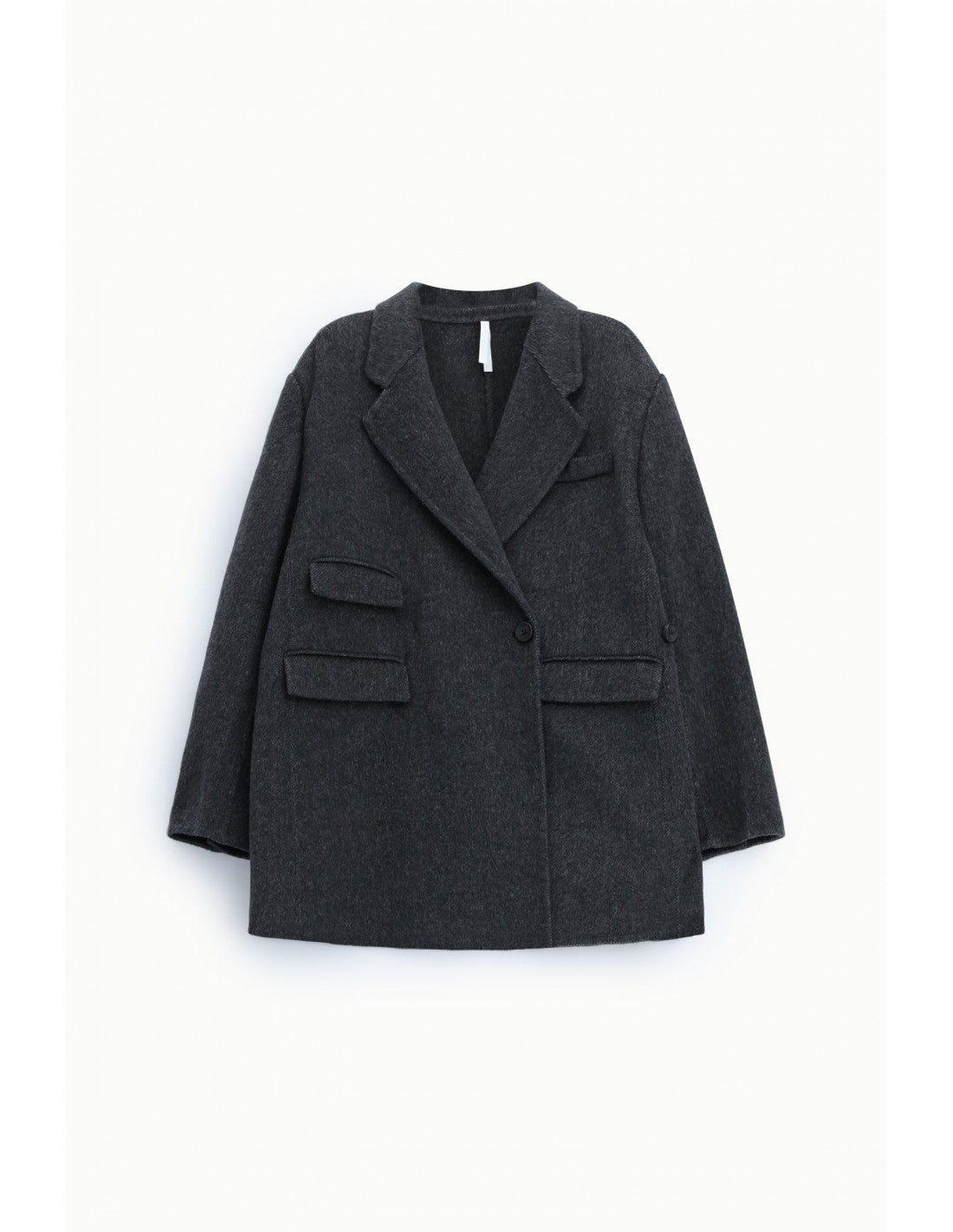 Manteau court croisé en drap façon poil de chameau – Imperial Femme