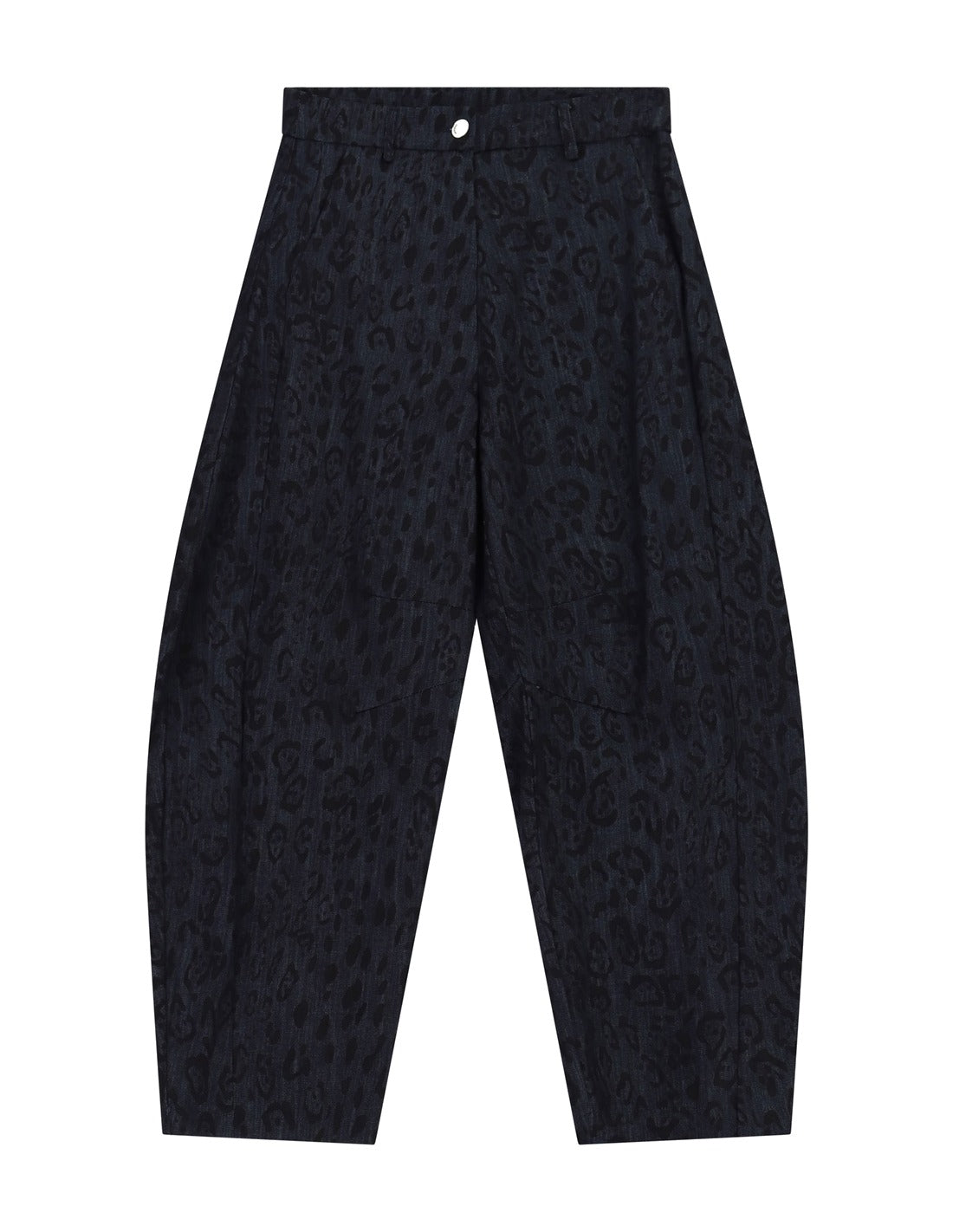 Pantalon ballon en denim jacquard à plat – bleu denim – Imperial Femme