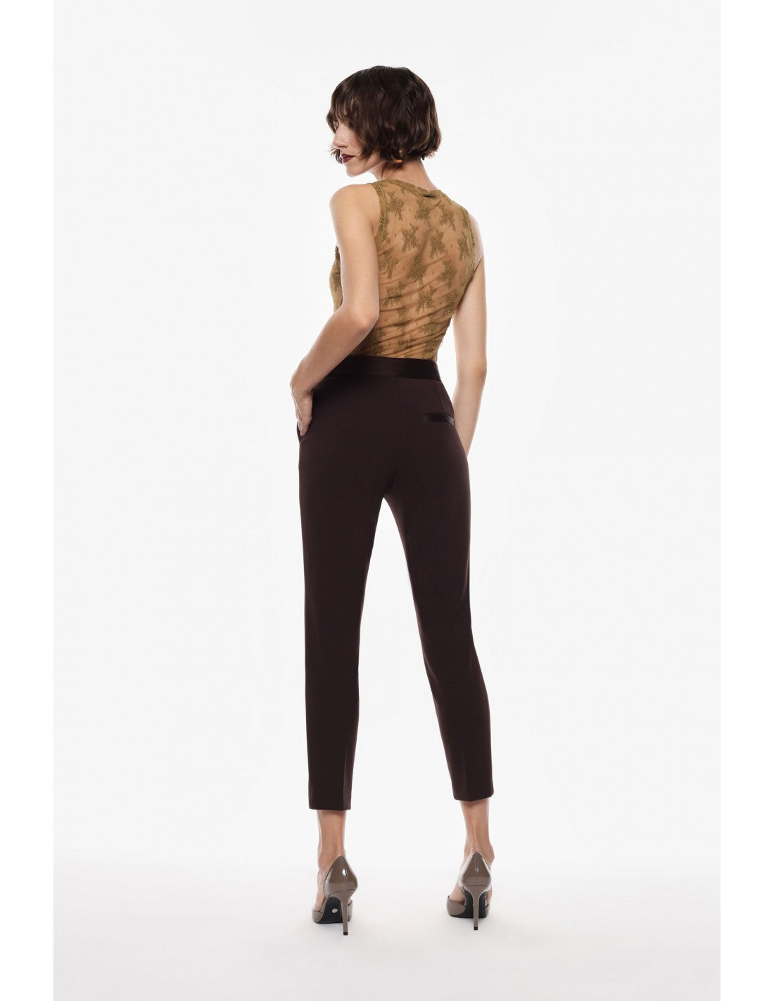 Pantalon de smoking cigarette finition satin – Imperial Femme