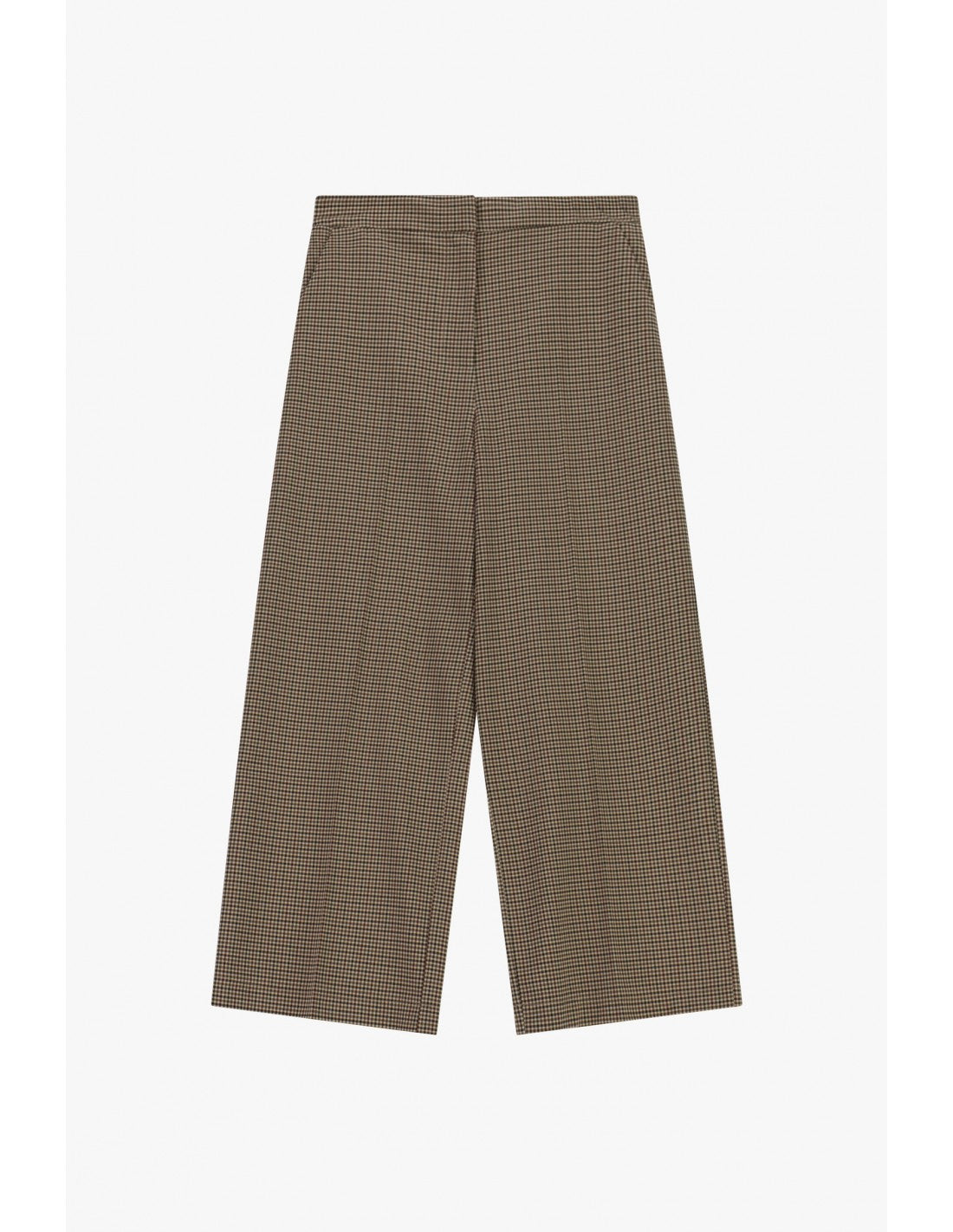 Pantalon large taille haute micro pied-de-poule – Imperial Femme