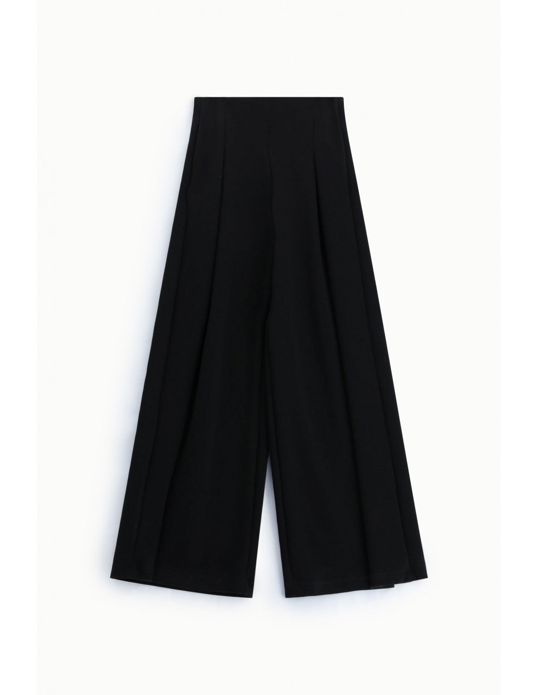 Pantalon palazzo taille haute à plis en point de Milan – Imperial Femme