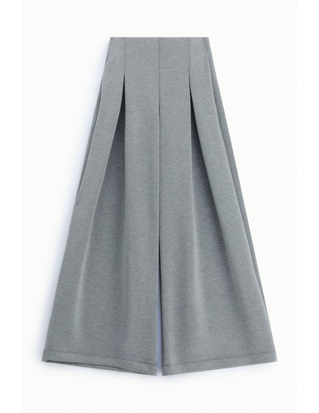 Pantalon palazzo taille haute à plis en point de Milan – Imperial Femme