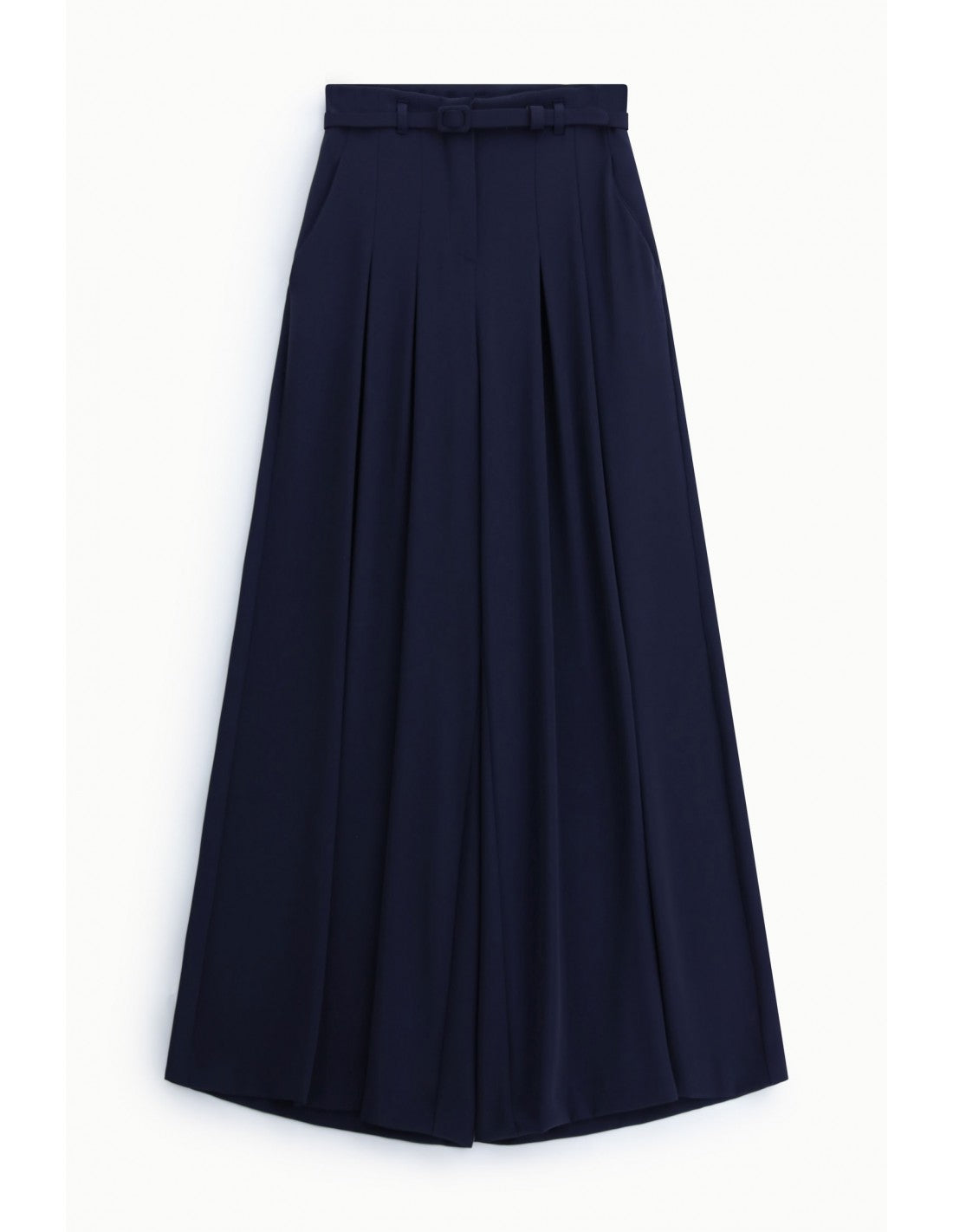 Pantalon palazzo taille haute ceinturé en crêpe – Imperial Femme