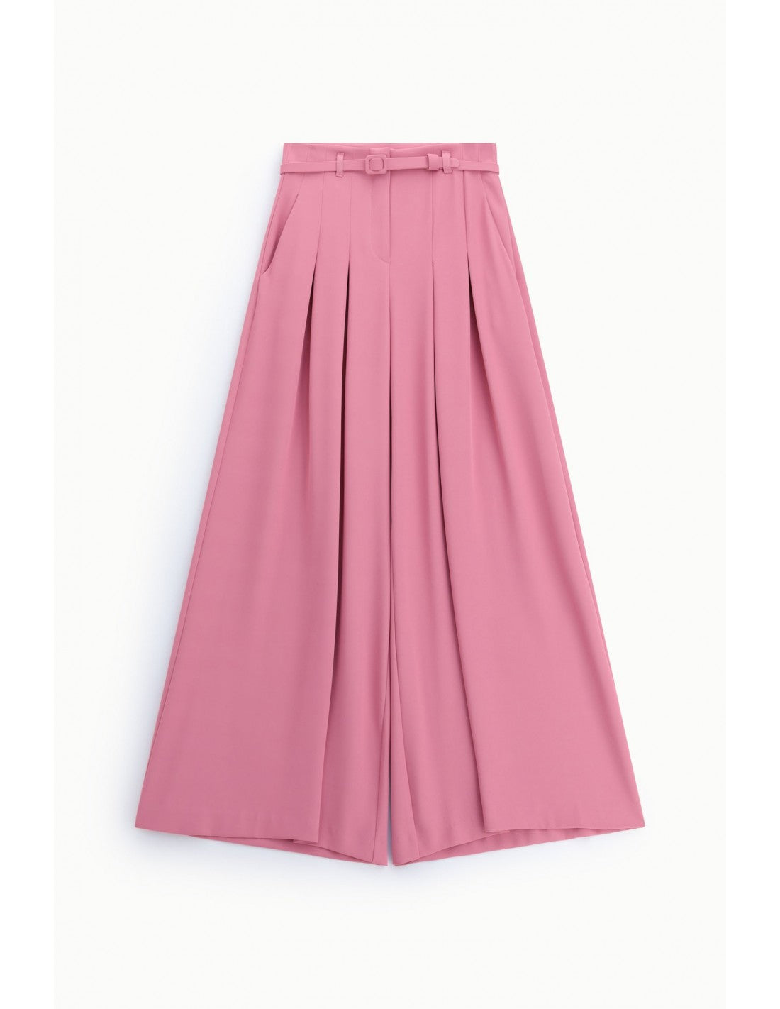 Pantalon palazzo taille haute ceinturé en crêpe – Imperial Femme