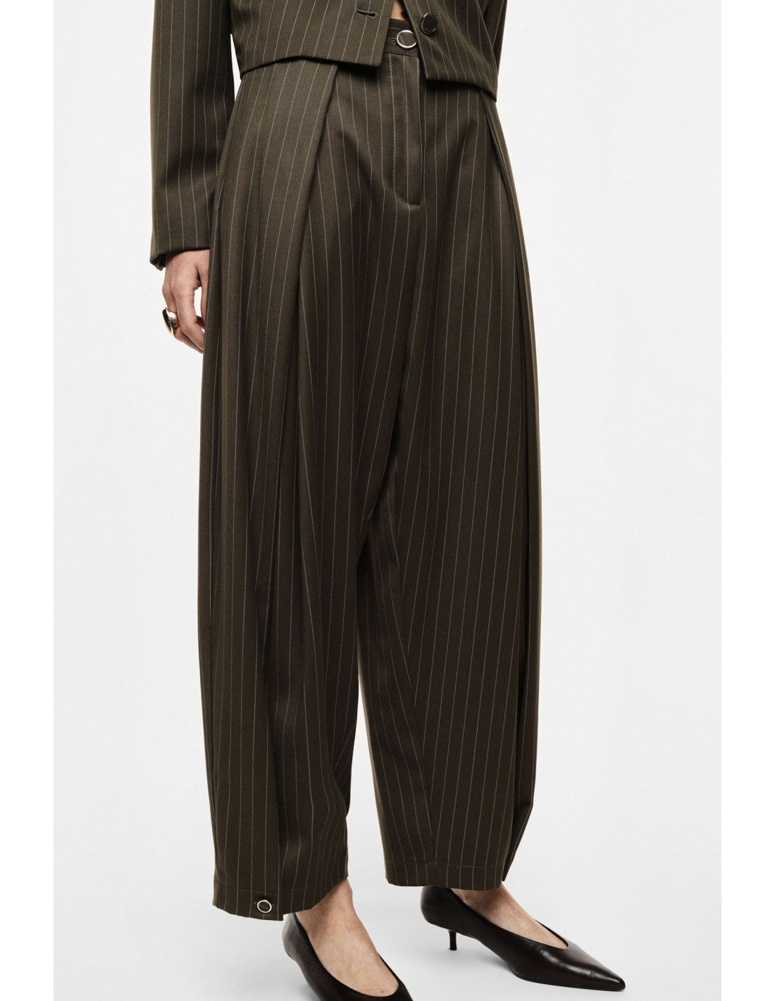 Pantalon palazzo taille haute rayures – Imperial Femme