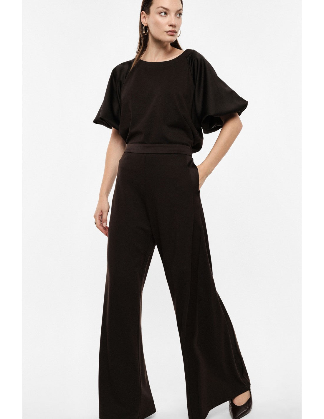 Pantalon palazzo taille satin galons – Imperial Femme