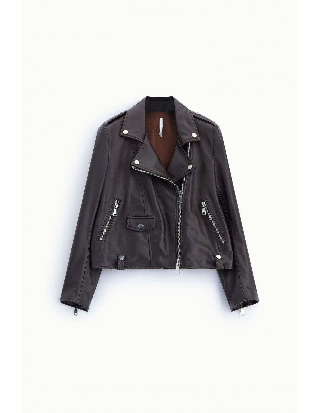 Perfecto court en cuir d'agneau – Imperial Femme