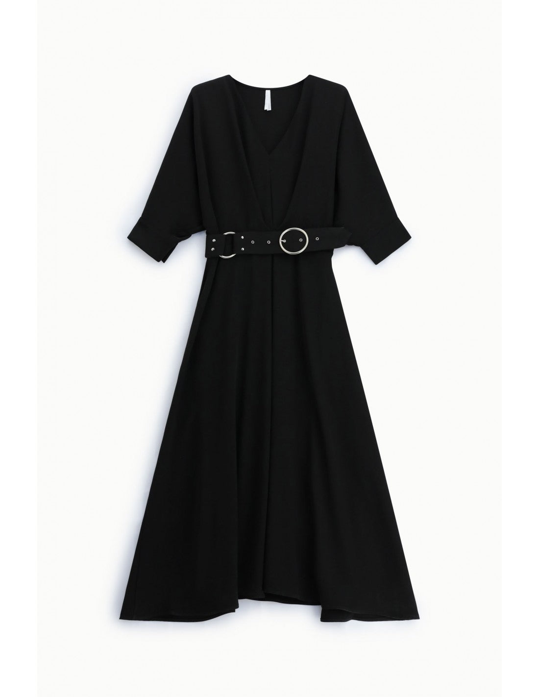 Robe longue ceinturée boucle anneau manches kimono – Imperial Femme