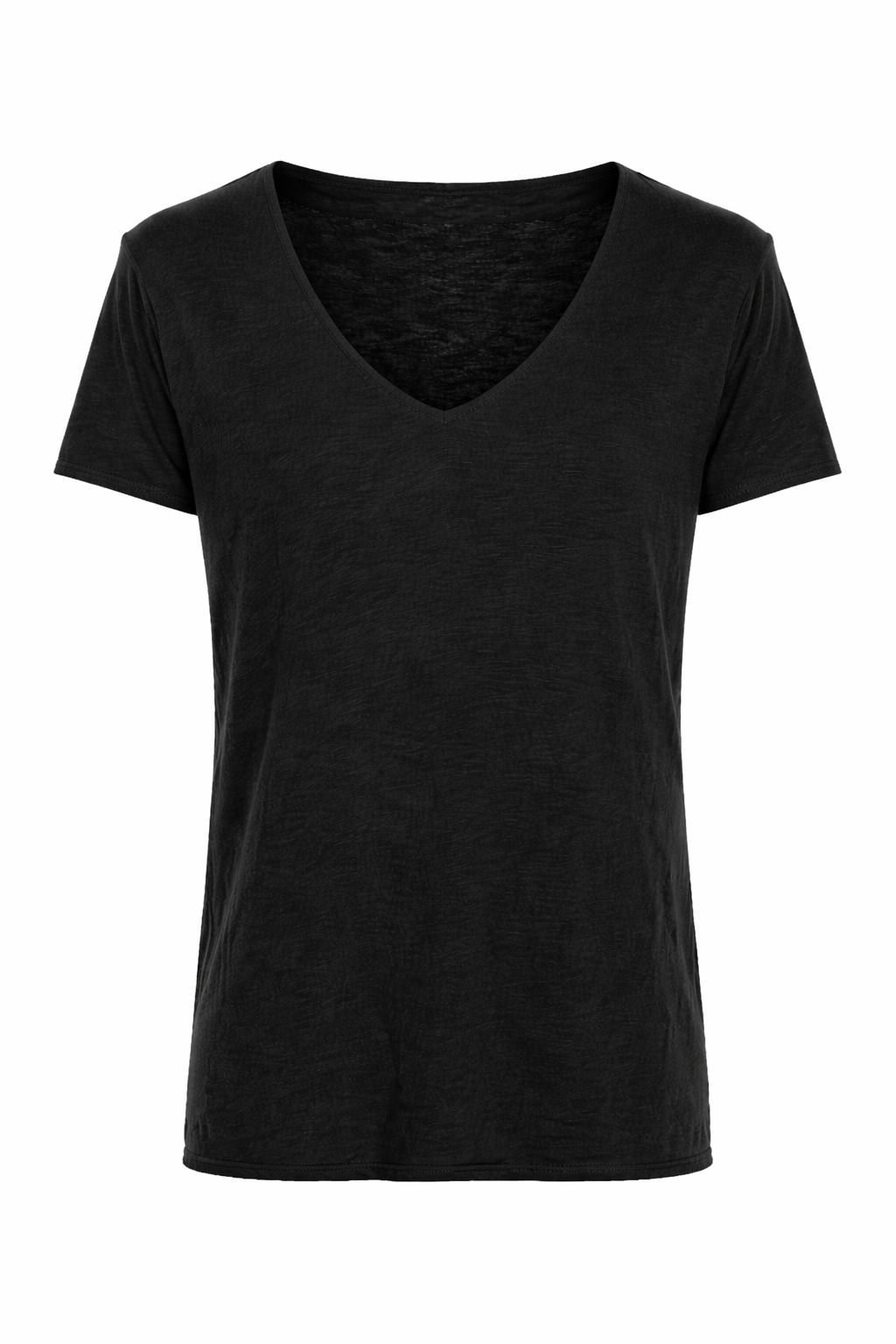 T-shirt col V profond en coton flammé – Imperial Homme – Noir