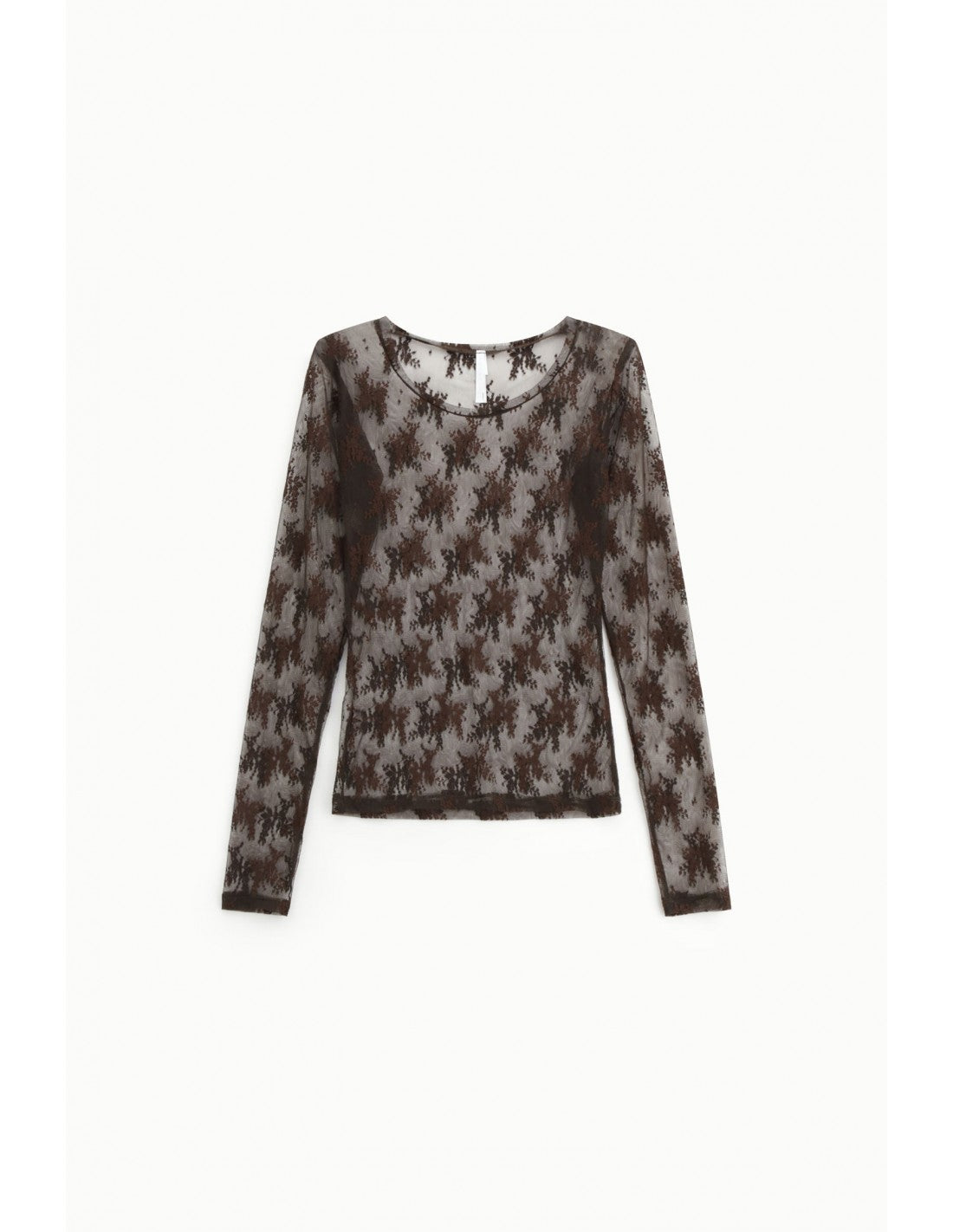 T-shirt dentelle florale manches longues – Imperial Femme