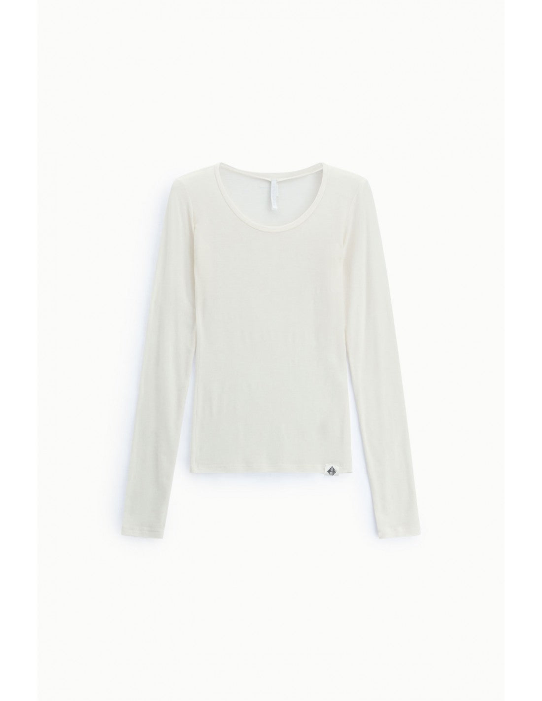 T-shirt seconde peau col rond en laine et lyocell – Imperial Femme