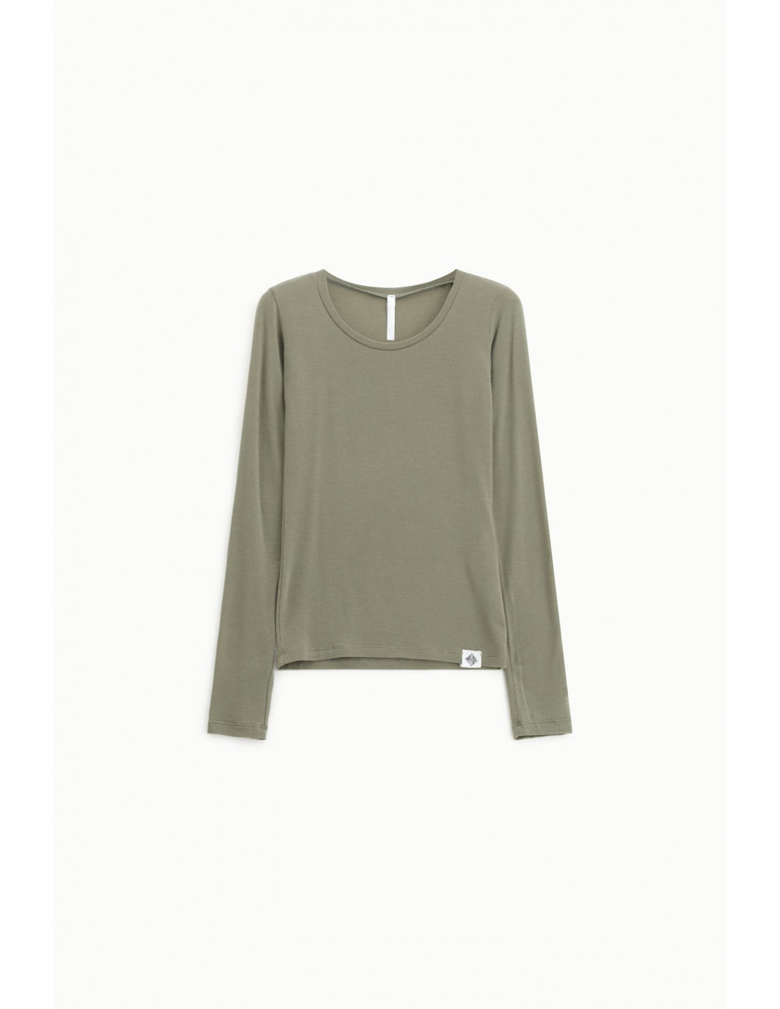 T-shirt seconde peau col rond en laine et lyocell – Imperial Femme