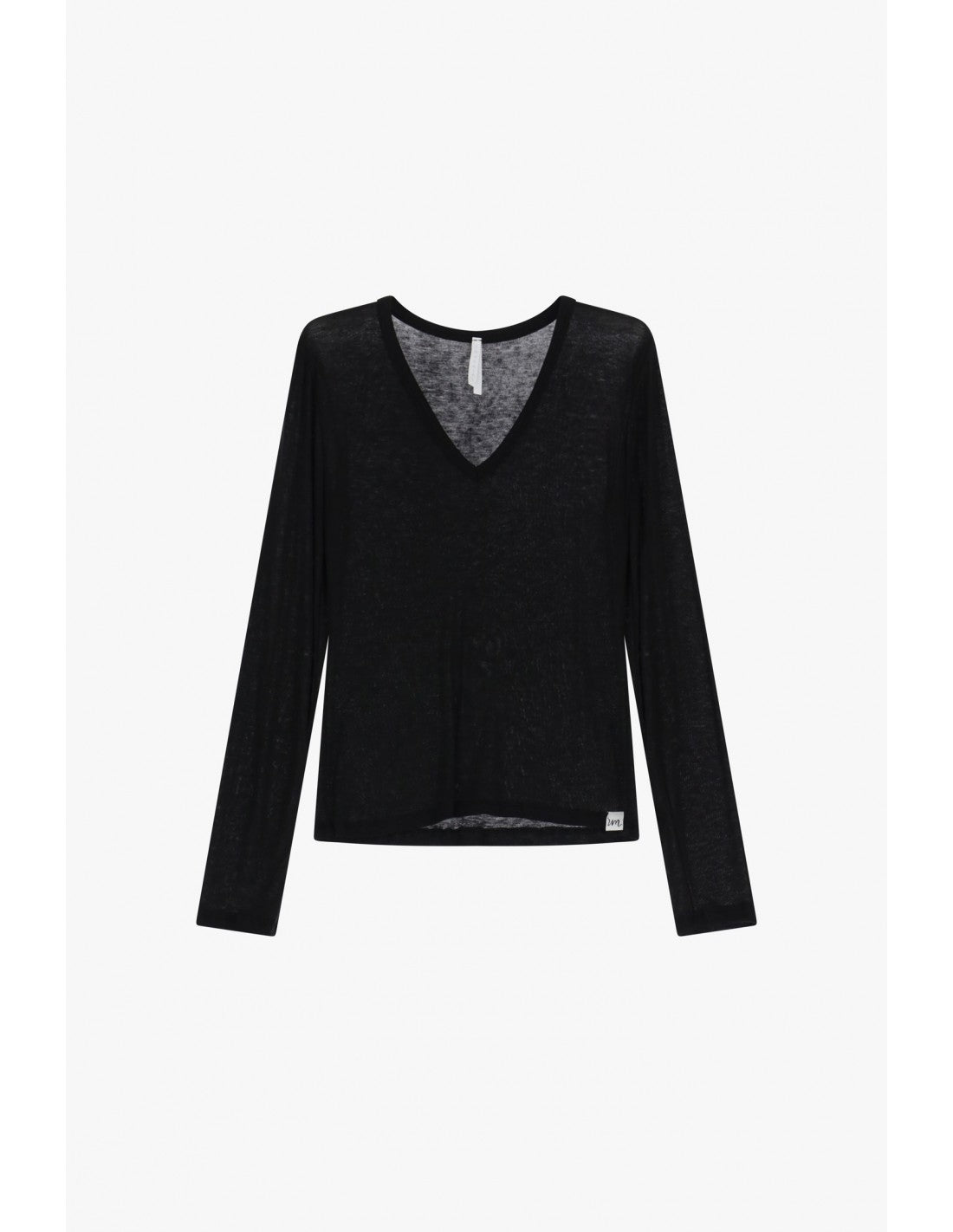 T-shirt seconde peau col V en laine et lyocell – Imperial Femme