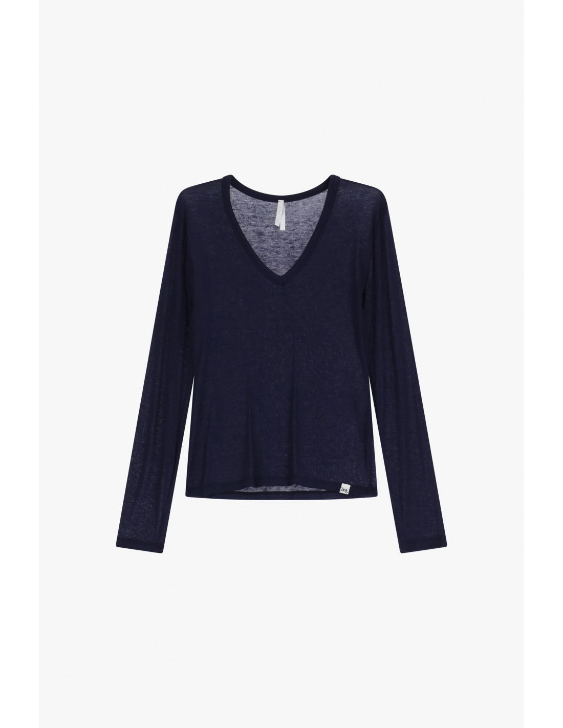 T-shirt seconde peau col V en laine et lyocell – Imperial Femme